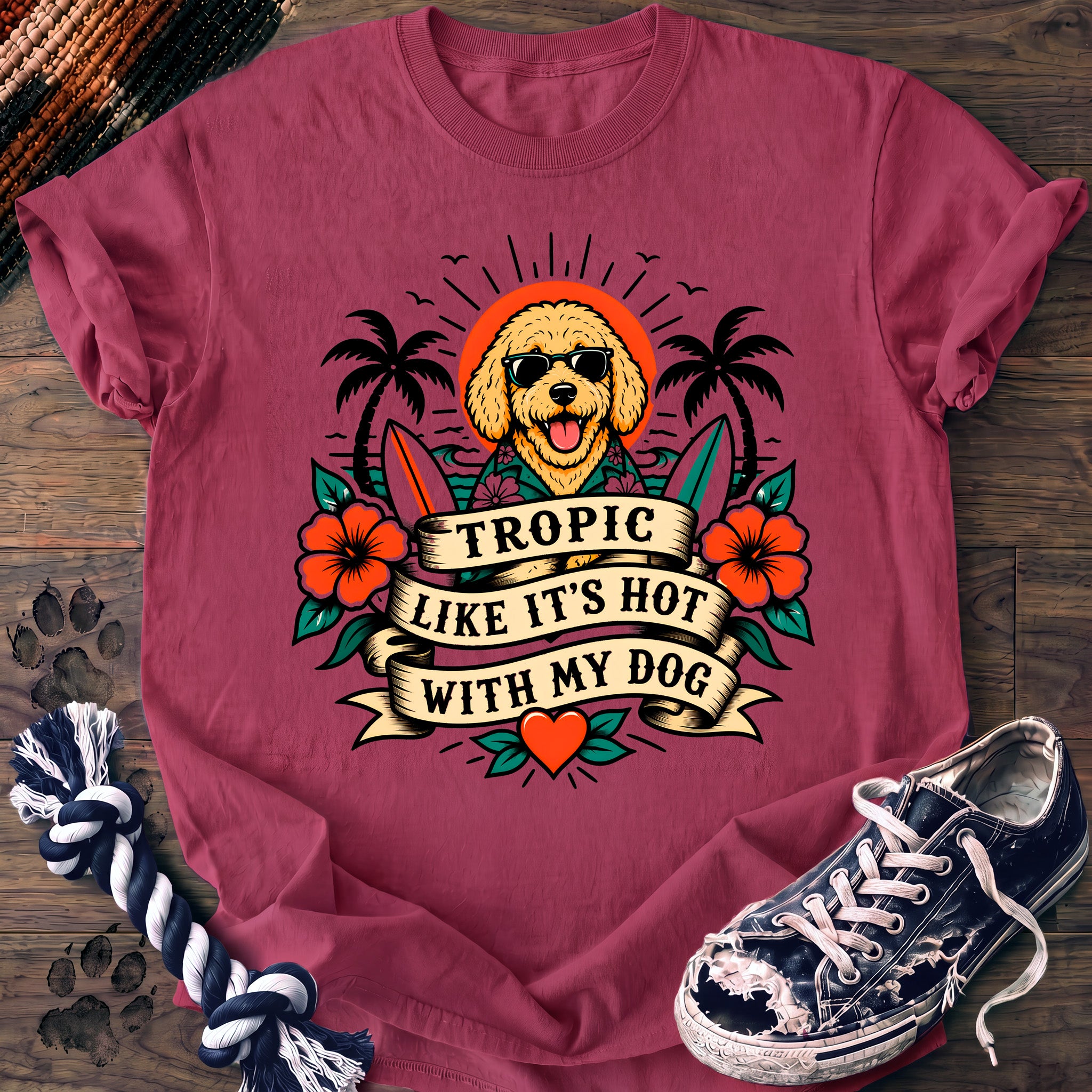 PAWSSION CLUB t-shirt in Crunchberry color - SKU PC-0225