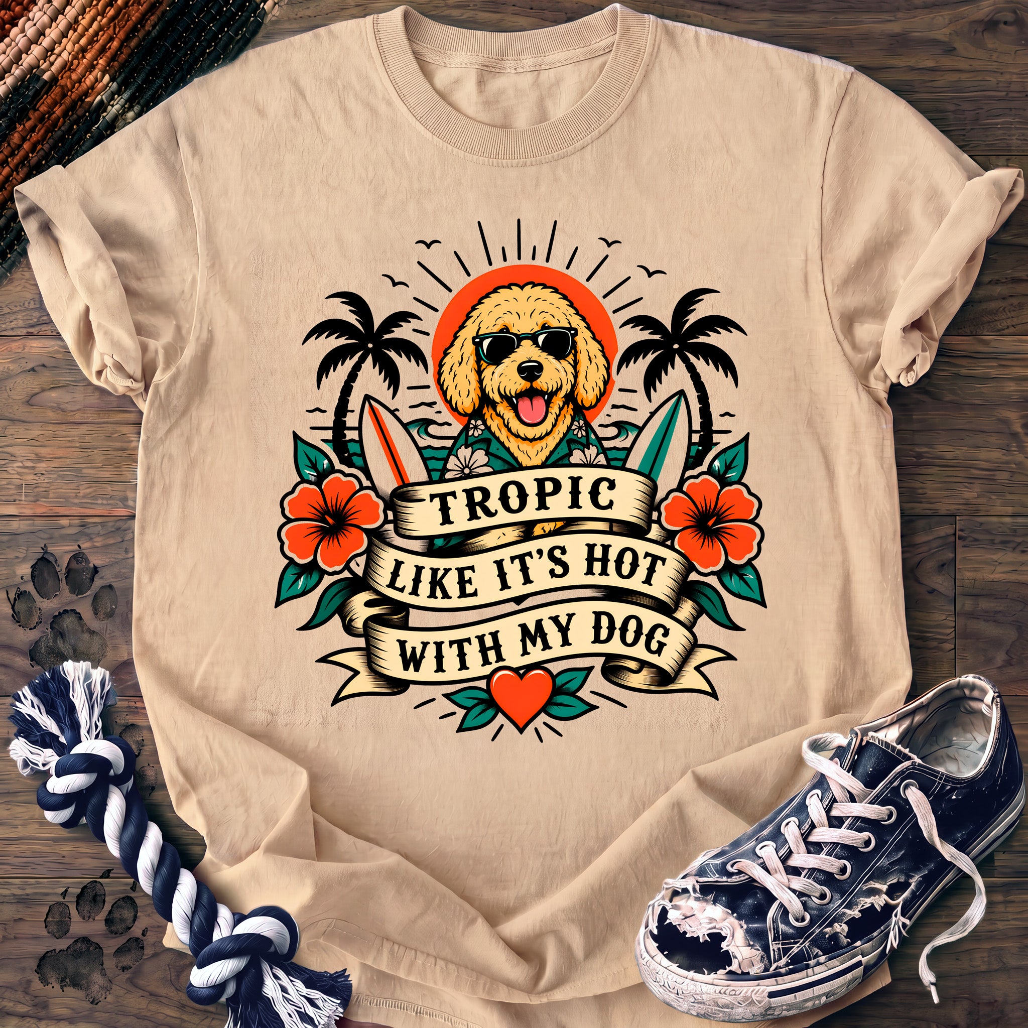 PAWSSION CLUB t-shirt in Ivory color - SKU PC-0225