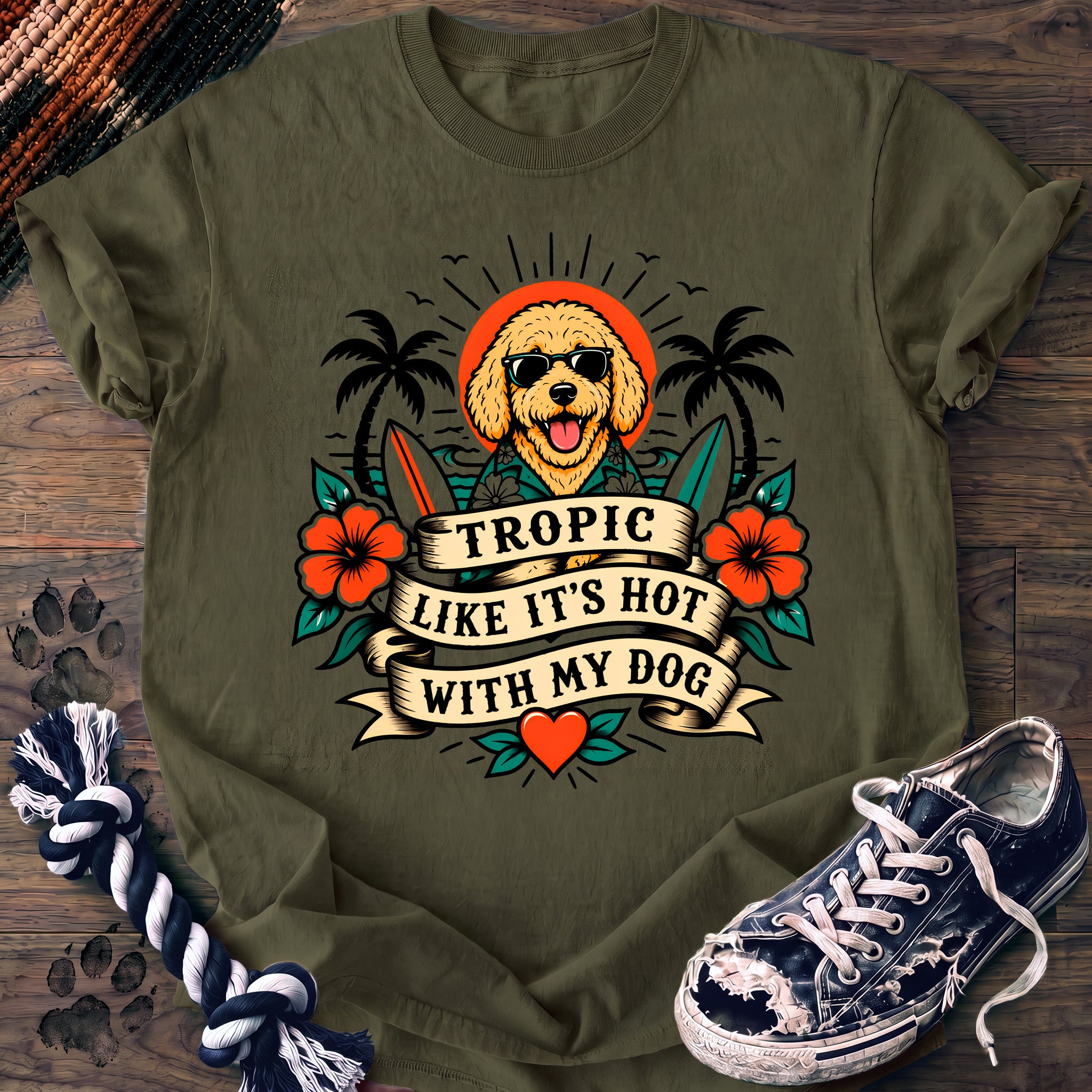 PAWSSION CLUB t-shirt in Moss color - SKU PC-0225