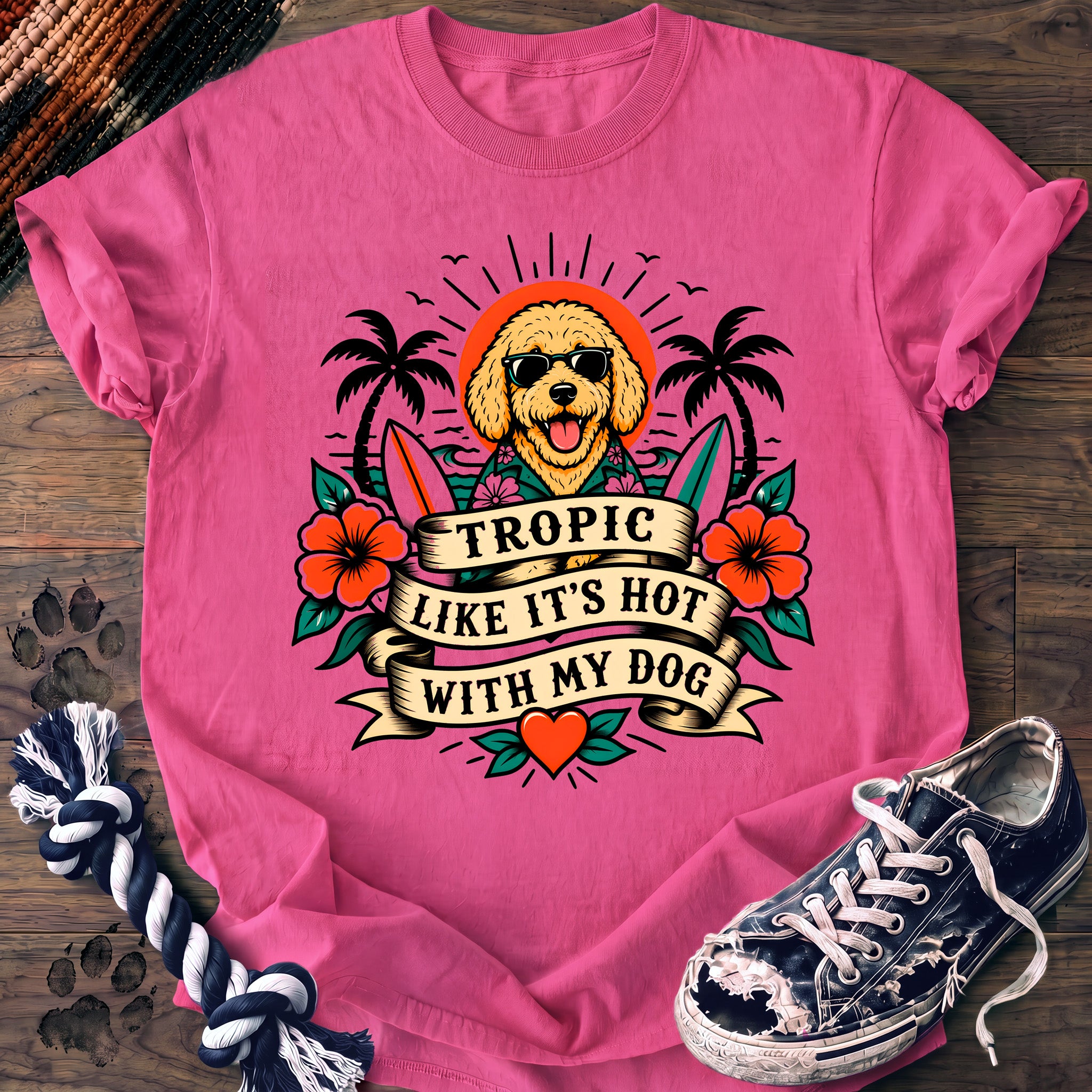 PAWSSION CLUB t-shirt in NeonPink color - SKU PC-0225