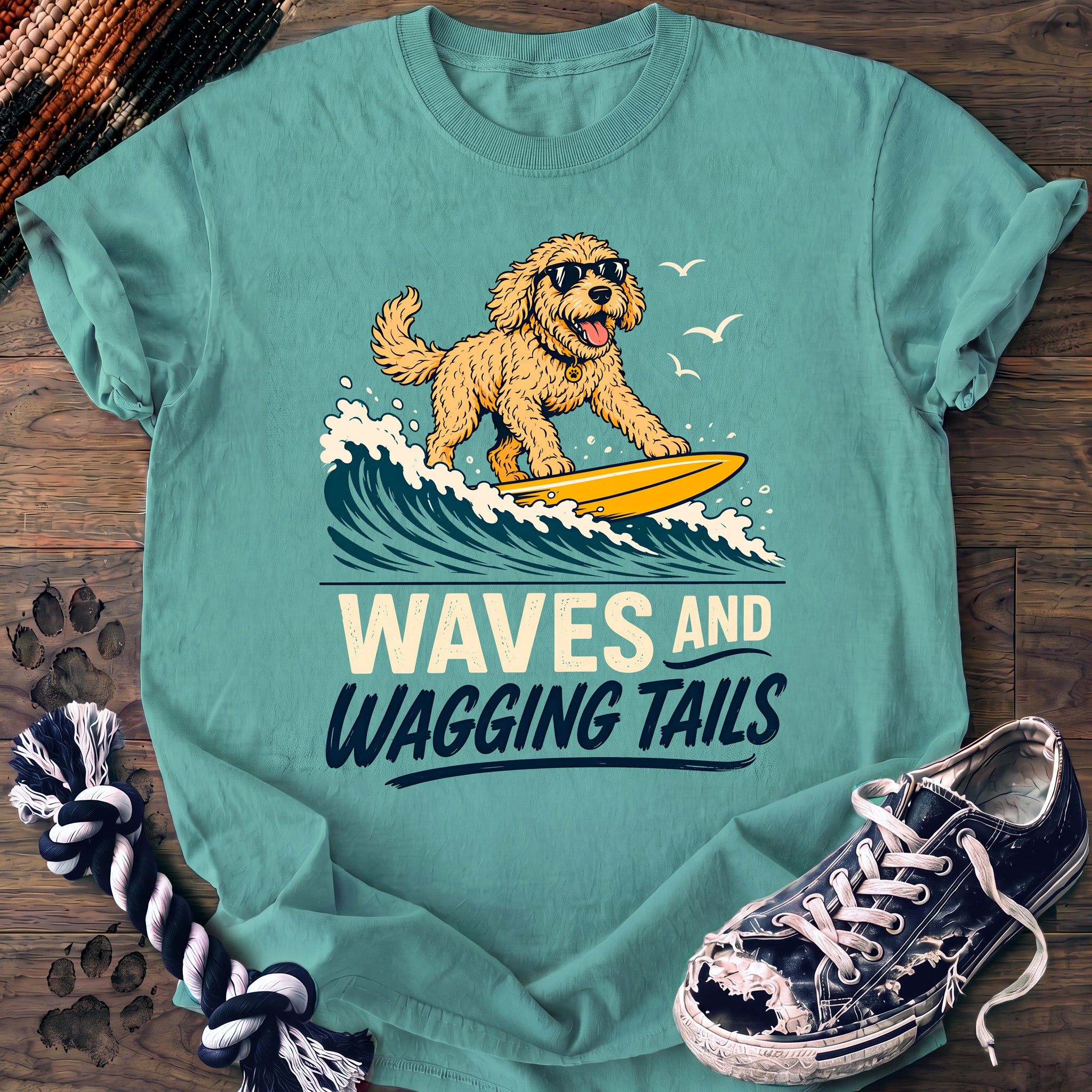 PAWSSION CLUB t-shirt in ChalkyMint color - SKU PC-0227