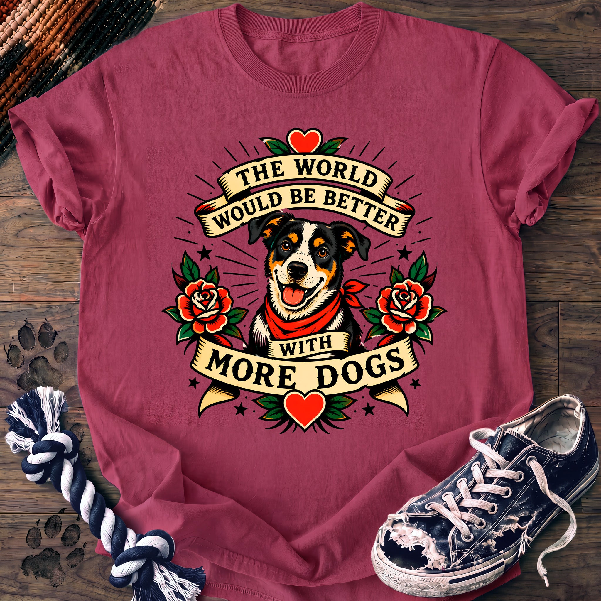 PAWSSION CLUB t-shirt in Crunchberry color - SKU PC-0235