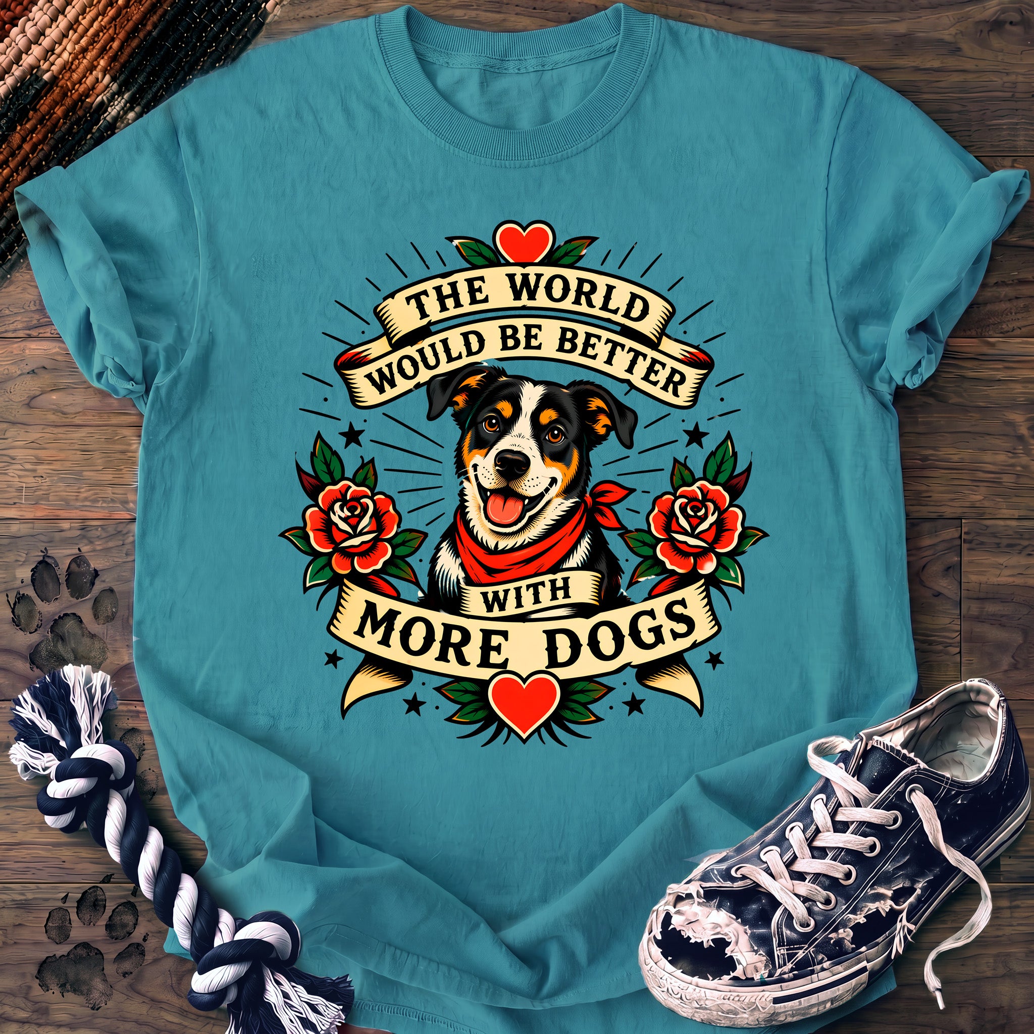 PAWSSION CLUB t-shirt in LagoonBlue color - SKU PC-0235