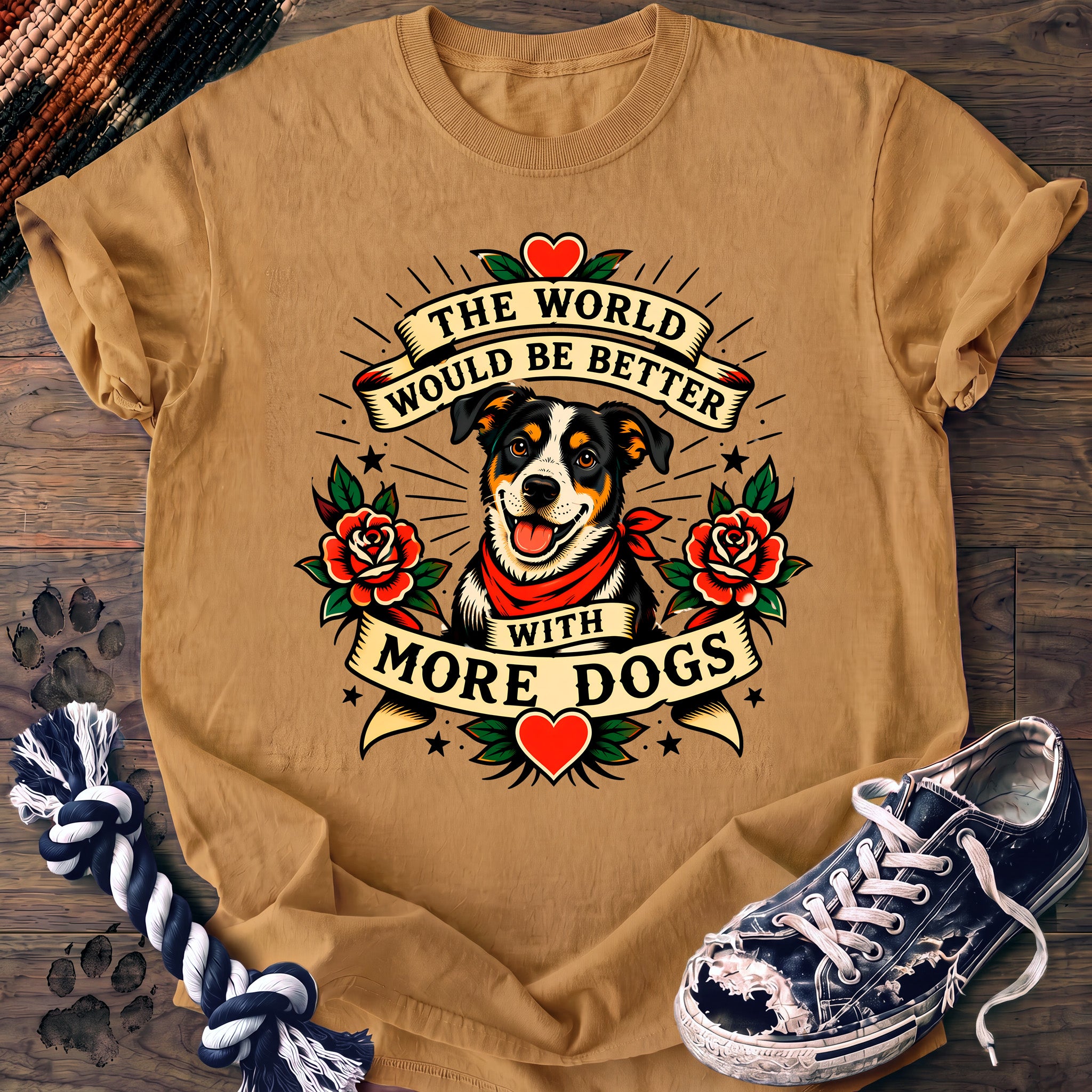 PAWSSION CLUB t-shirt in Mustard color - SKU PC-0235