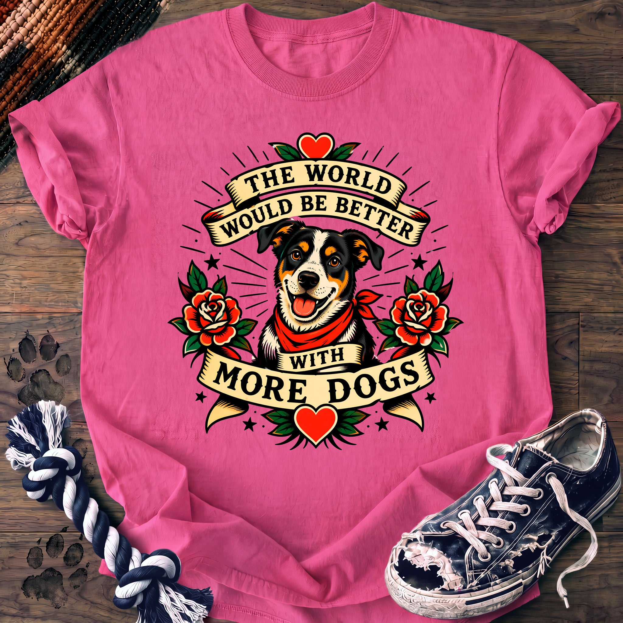 PAWSSION CLUB t-shirt in NeonPink color - SKU PC-0235