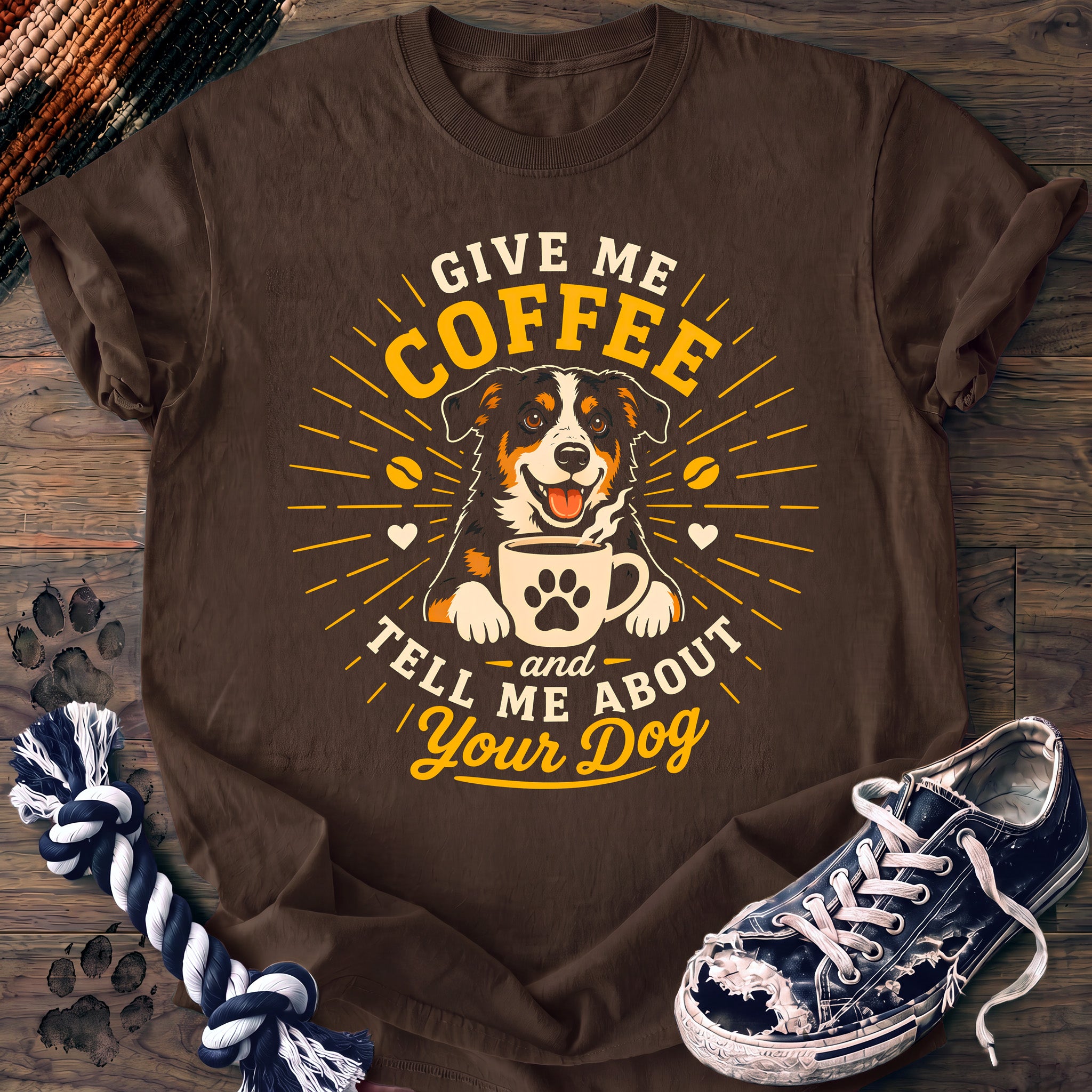 PAWSSION CLUB t-shirt in Espresso color - SKU PC-0242