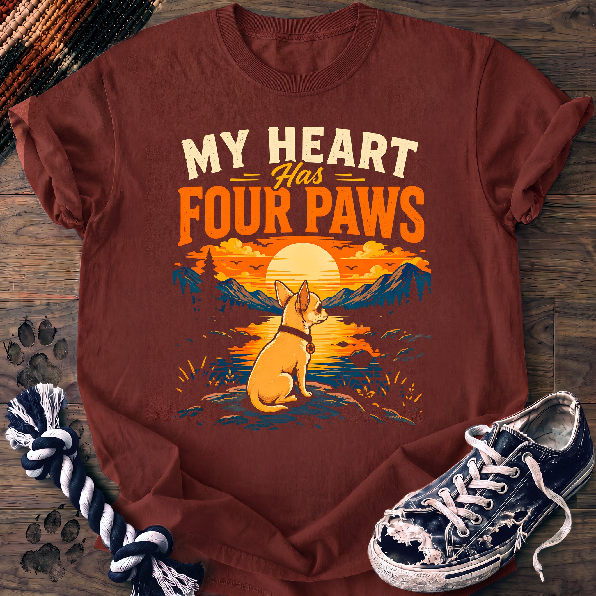 PAWSSION CLUB t-shirt in Brick color - SKU PC-0245