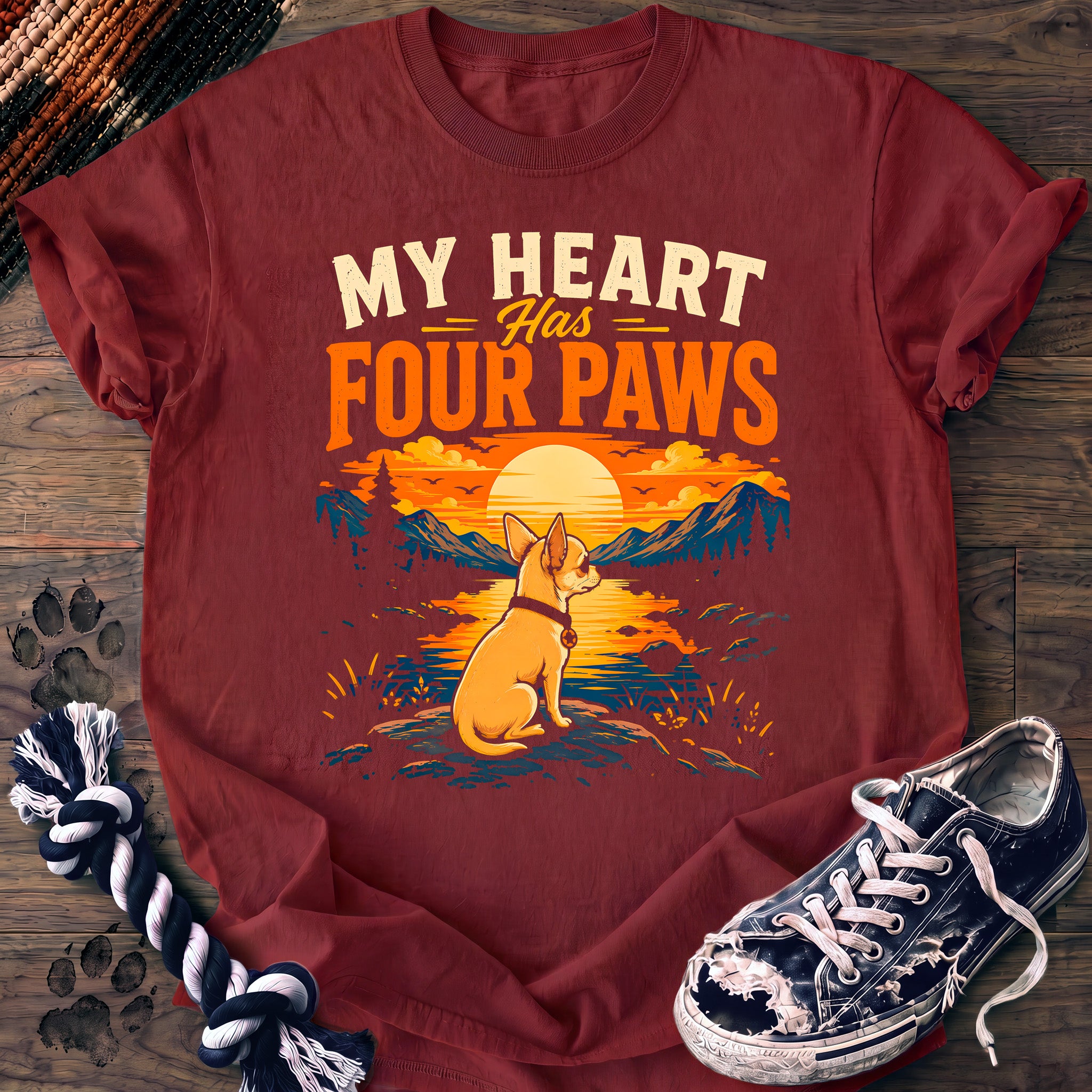 PAWSSION CLUB t-shirt in Chili color - SKU PC-0245