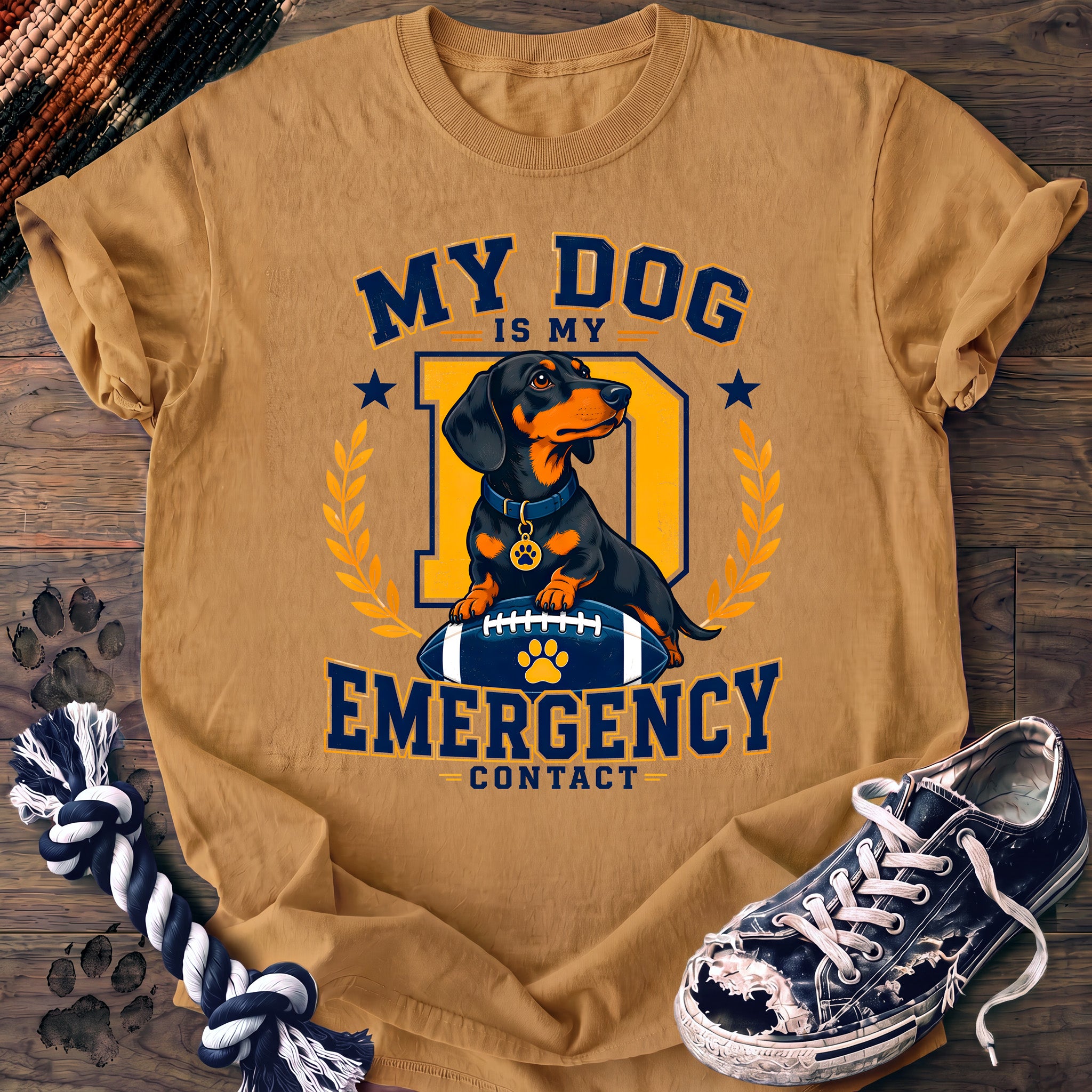 PAWSSION CLUB t-shirt in Mustard color - SKU PC-0255