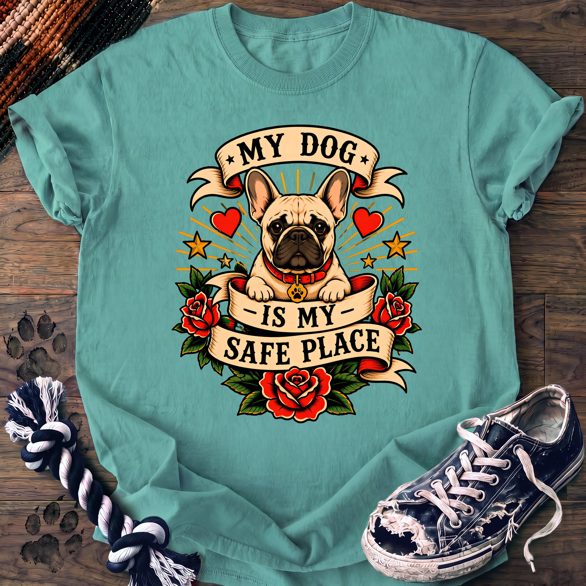 PAWSSION CLUB t-shirt in ChalkyMint color - SKU PC-0261