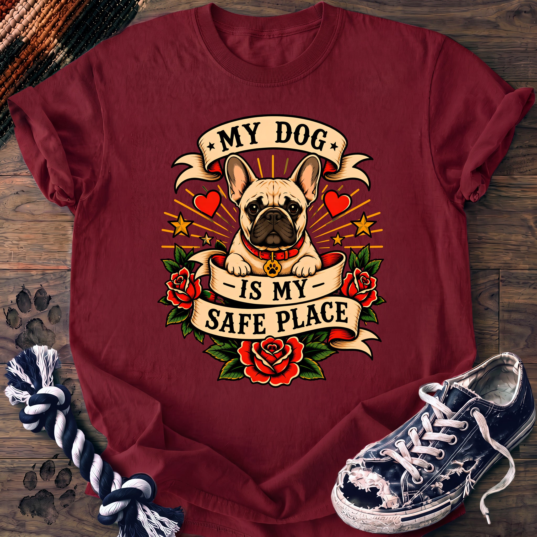 PAWSSION CLUB t-shirt in Crimson color - SKU PC-0261