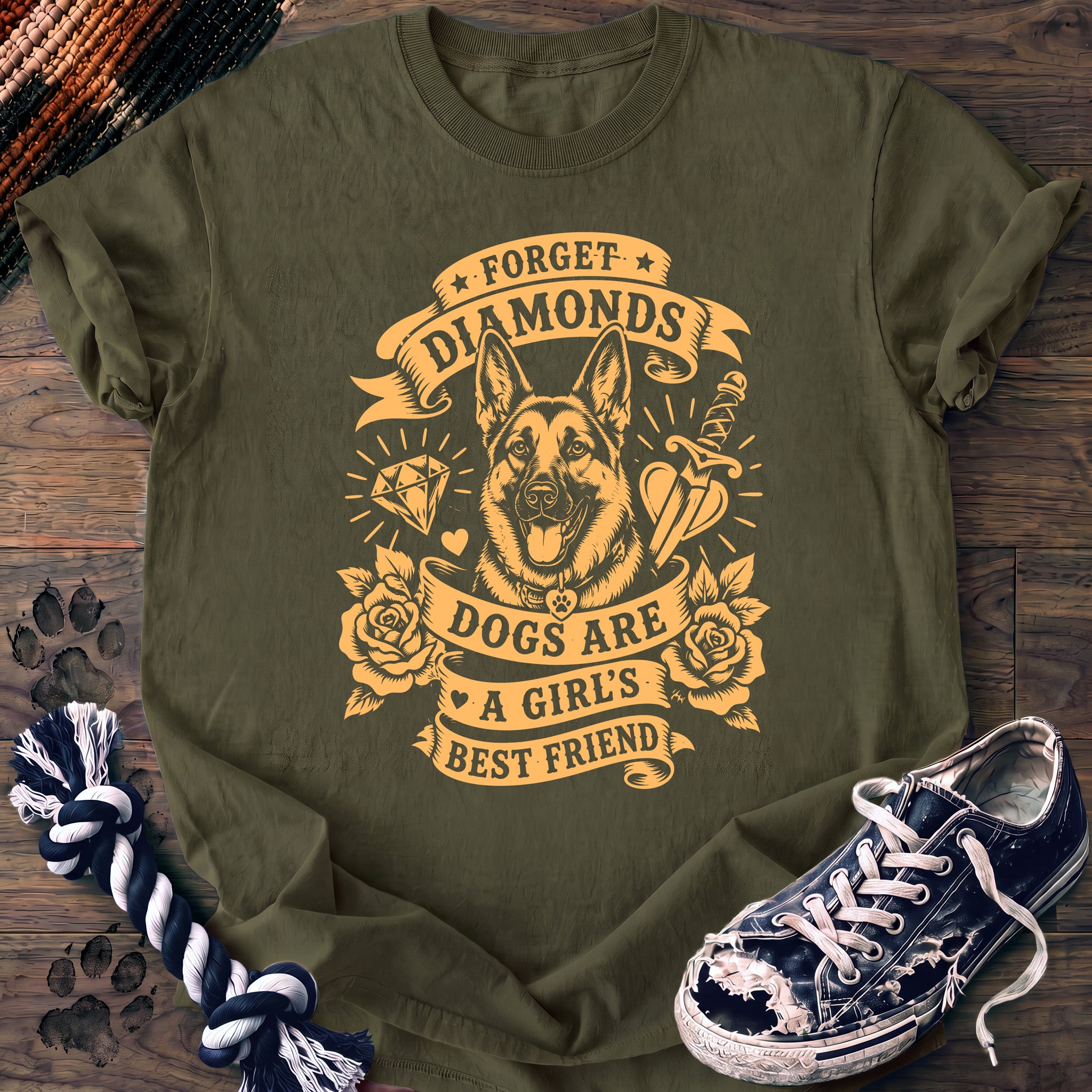 PAWSSION CLUB t-shirt in Moss color - SKU PC-0267