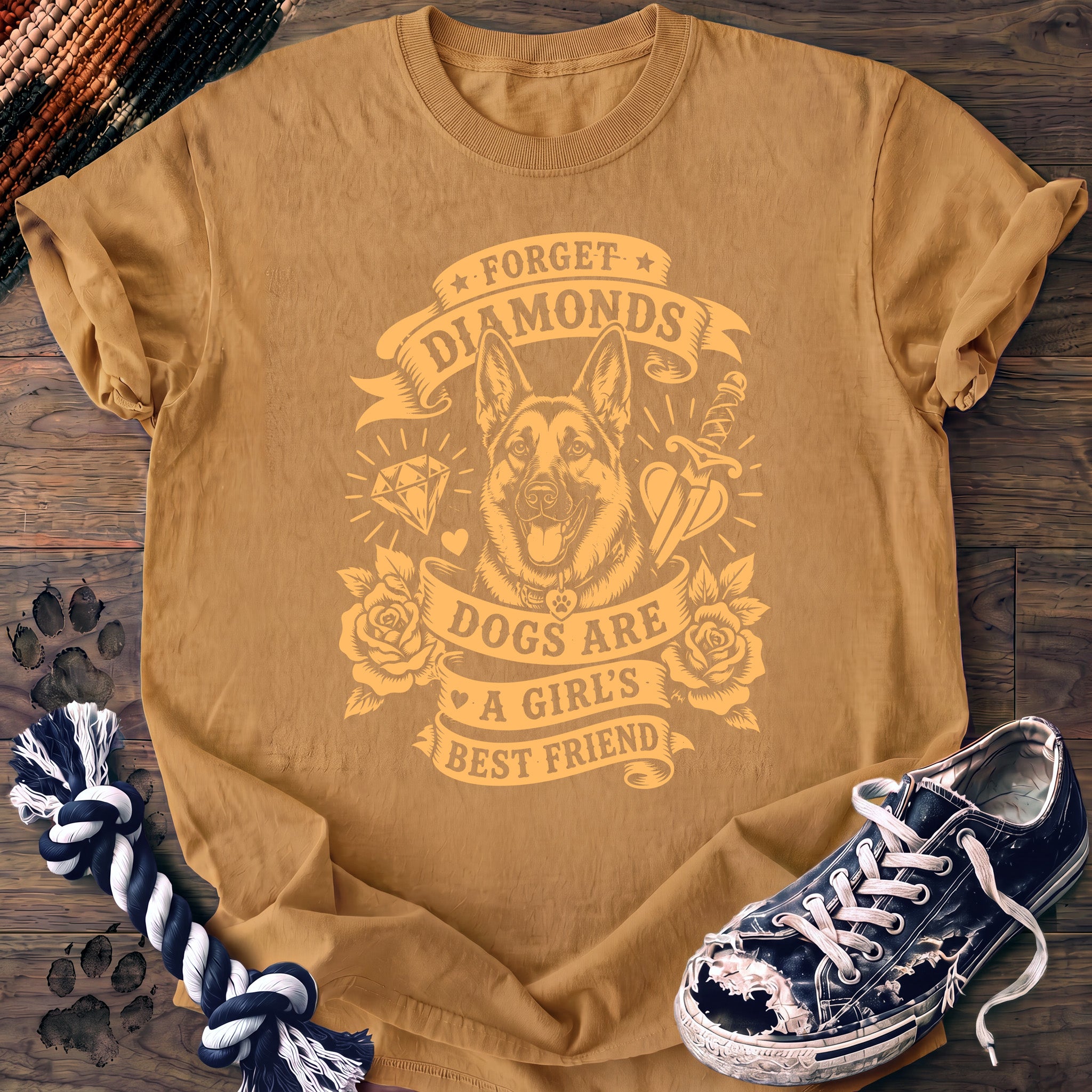 PAWSSION CLUB t-shirt in Mustard color - SKU PC-0267