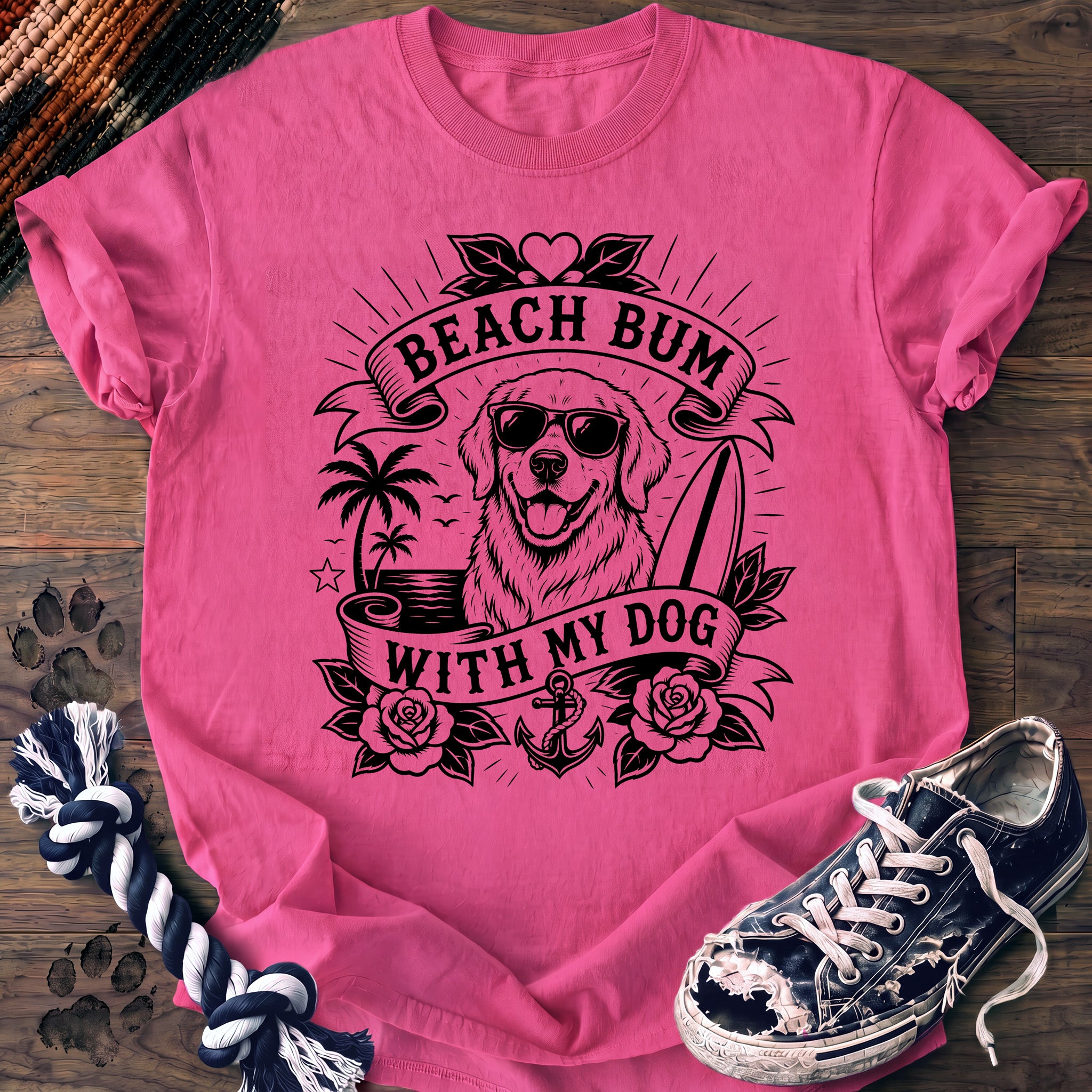 PAWSSION CLUB t-shirt in NeonPink color - SKU PC-0268