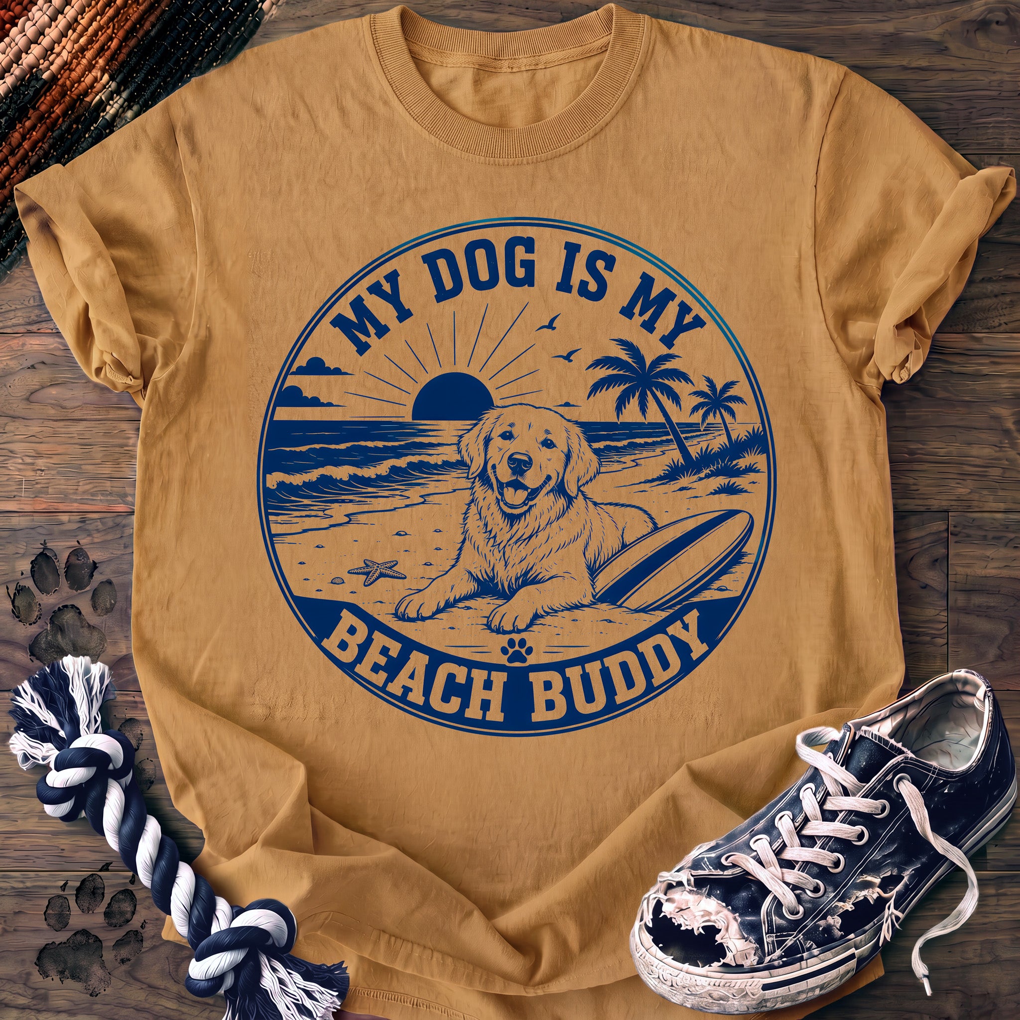PAWSSION CLUB t-shirt in Mustard color - SKU PC-0269