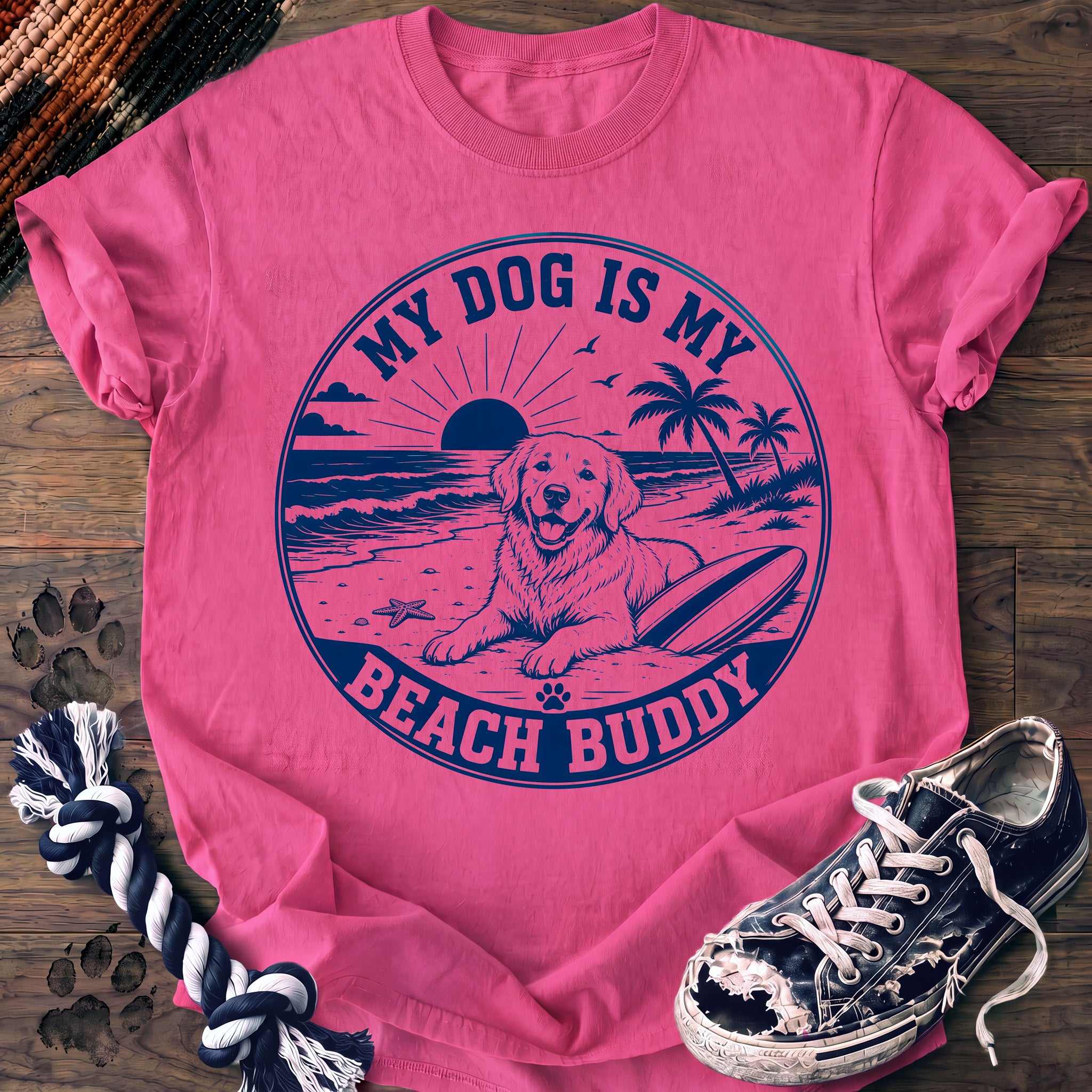 PAWSSION CLUB t-shirt in NeonPink color - SKU PC-0269