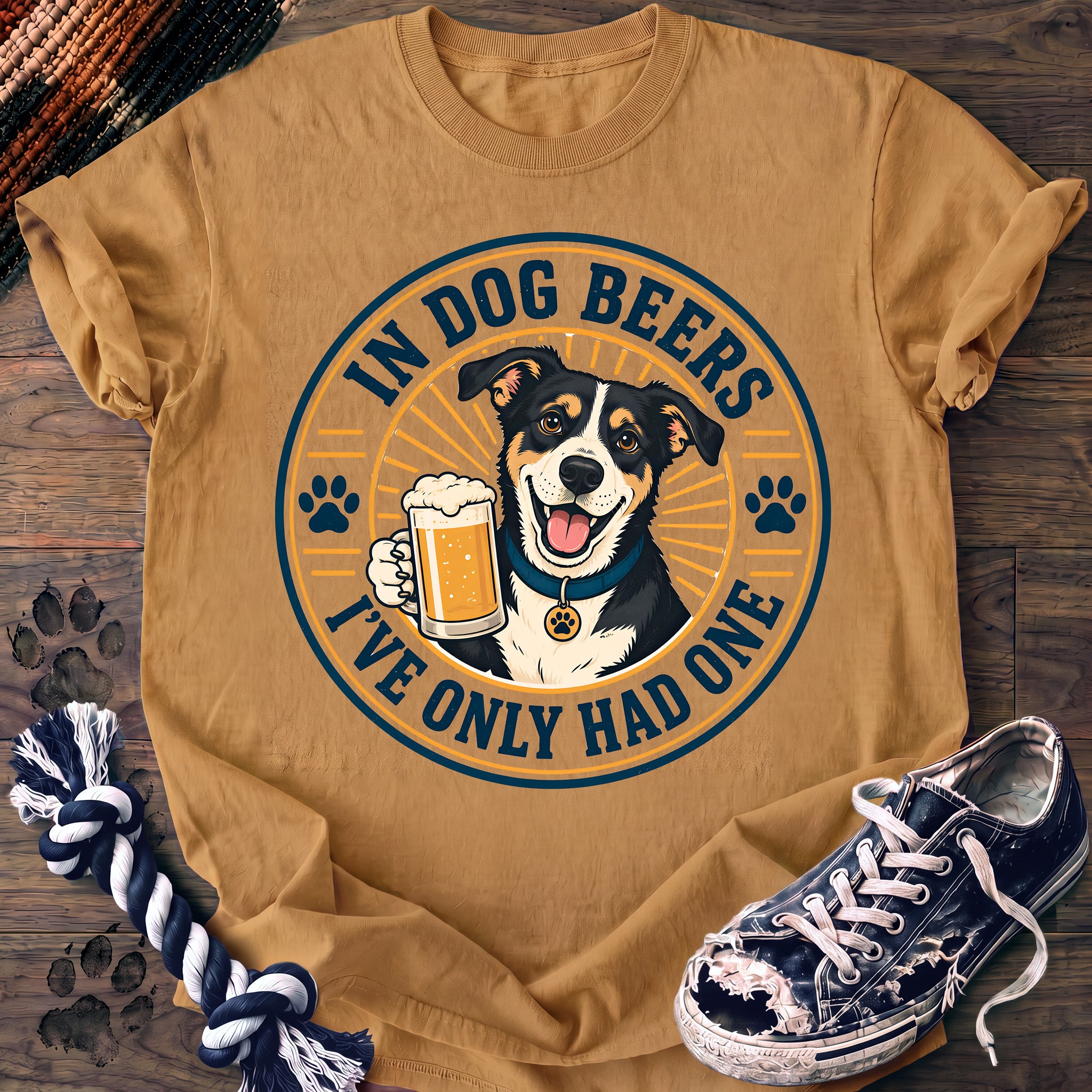 PAWSSION CLUB t-shirt in Mustard color - SKU PC-0285