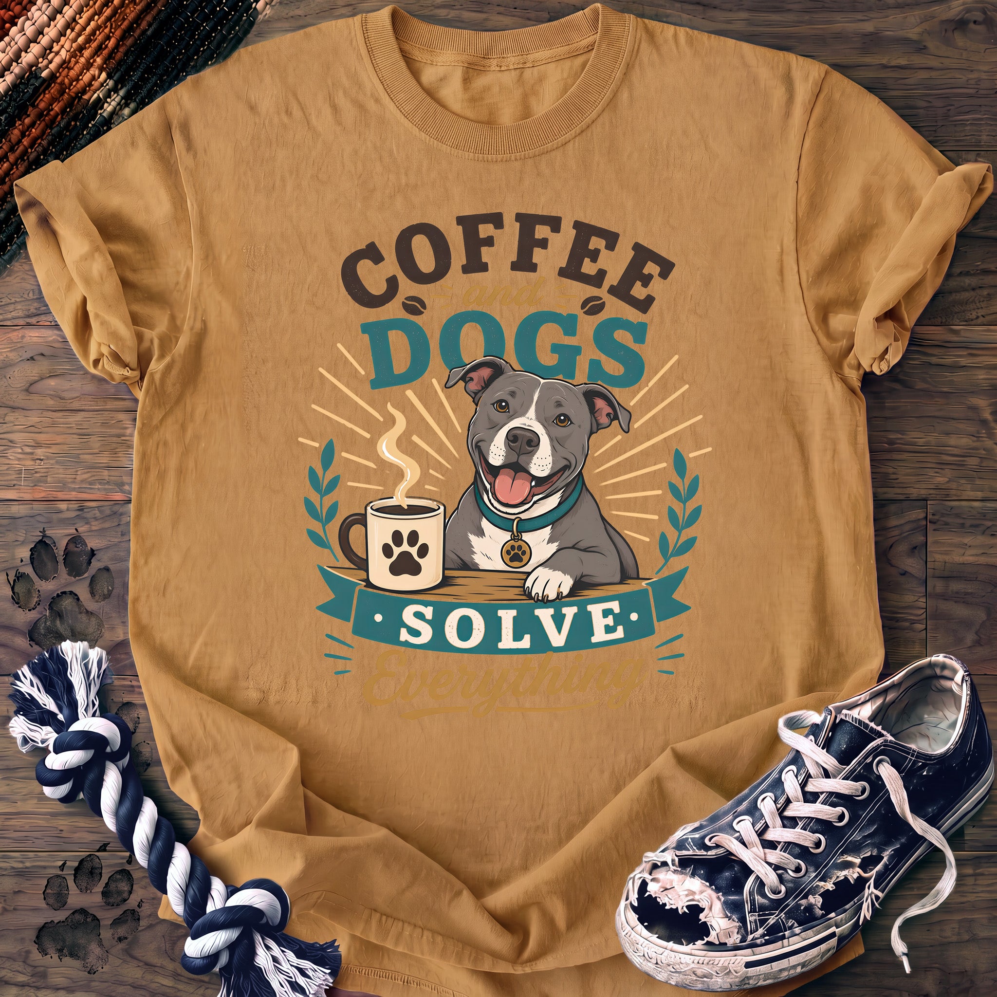 PAWSSION CLUB t-shirt in Mustard color - SKU PC-0292