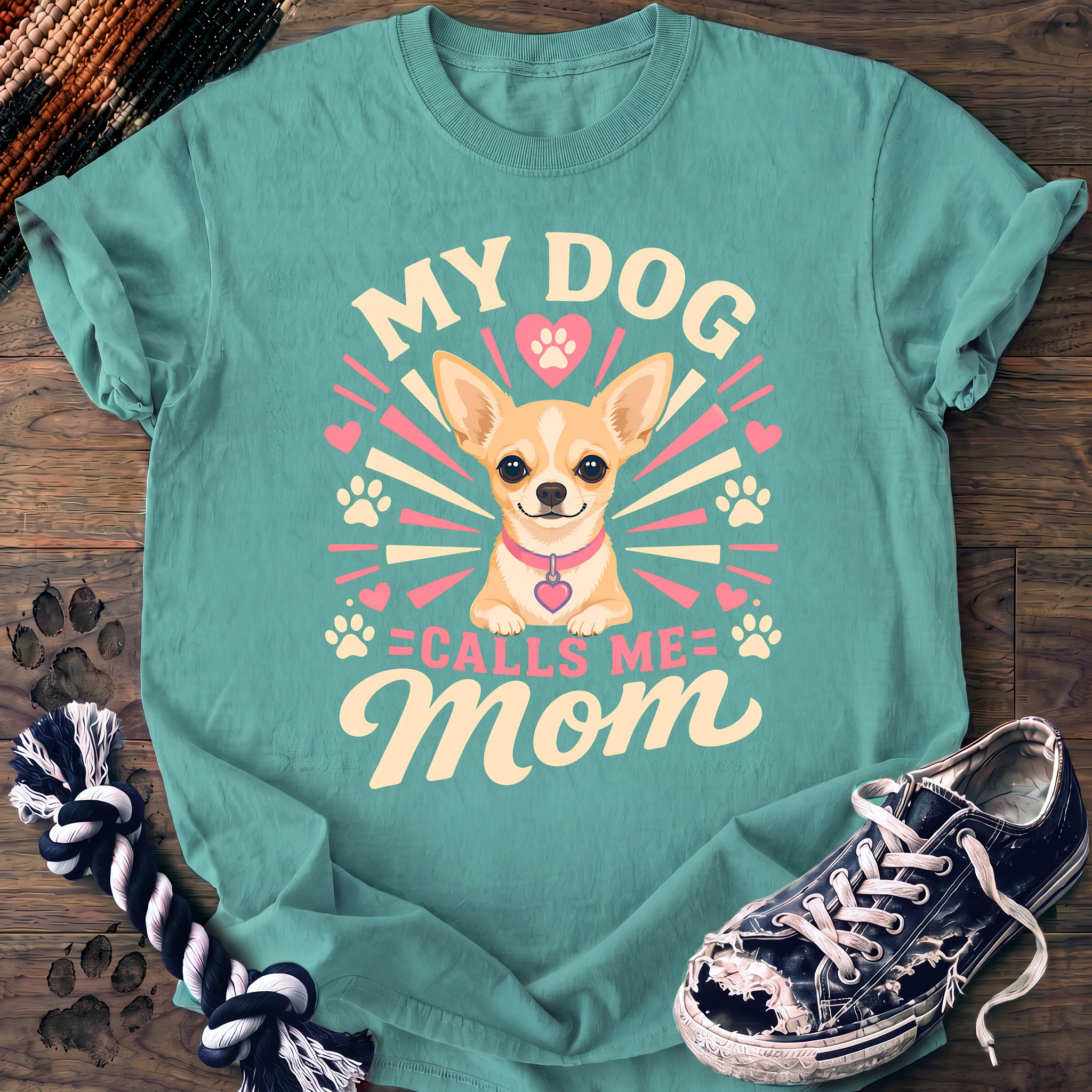 PAWSSION CLUB t-shirt in ChalkyMint color - SKU PC-0302