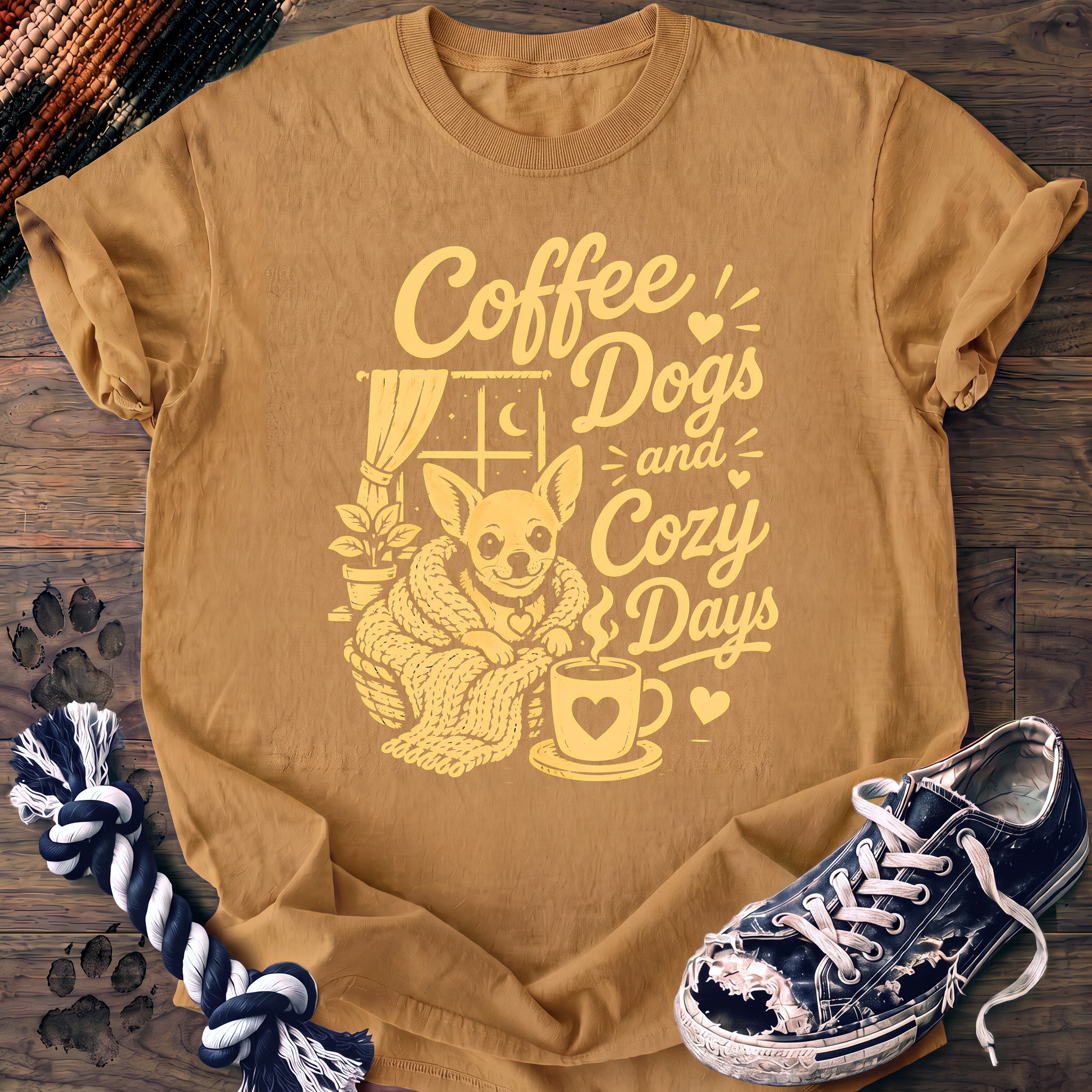 PAWSSION CLUB t-shirt in Mustard color - SKU PC-0304