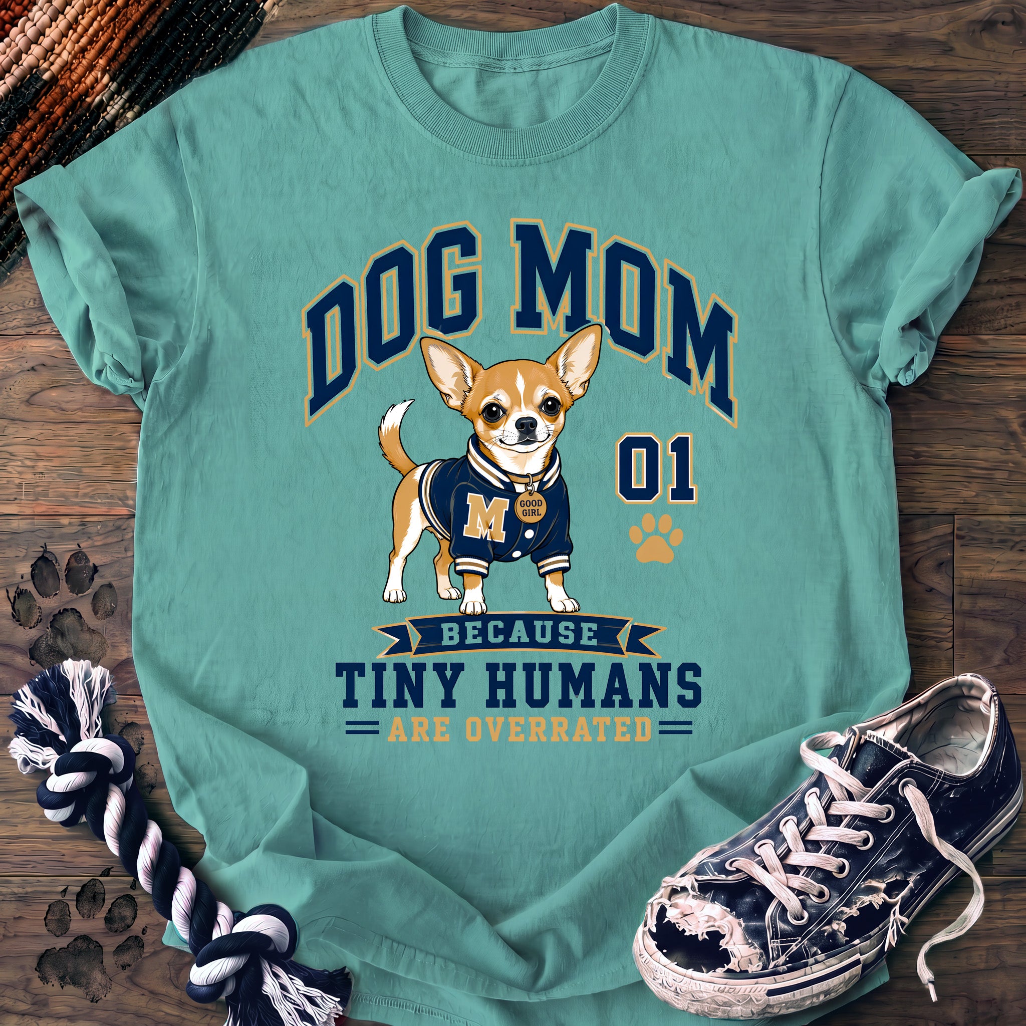 PAWSSION CLUB t-shirt in ChalkyMint color - SKU PC-0309