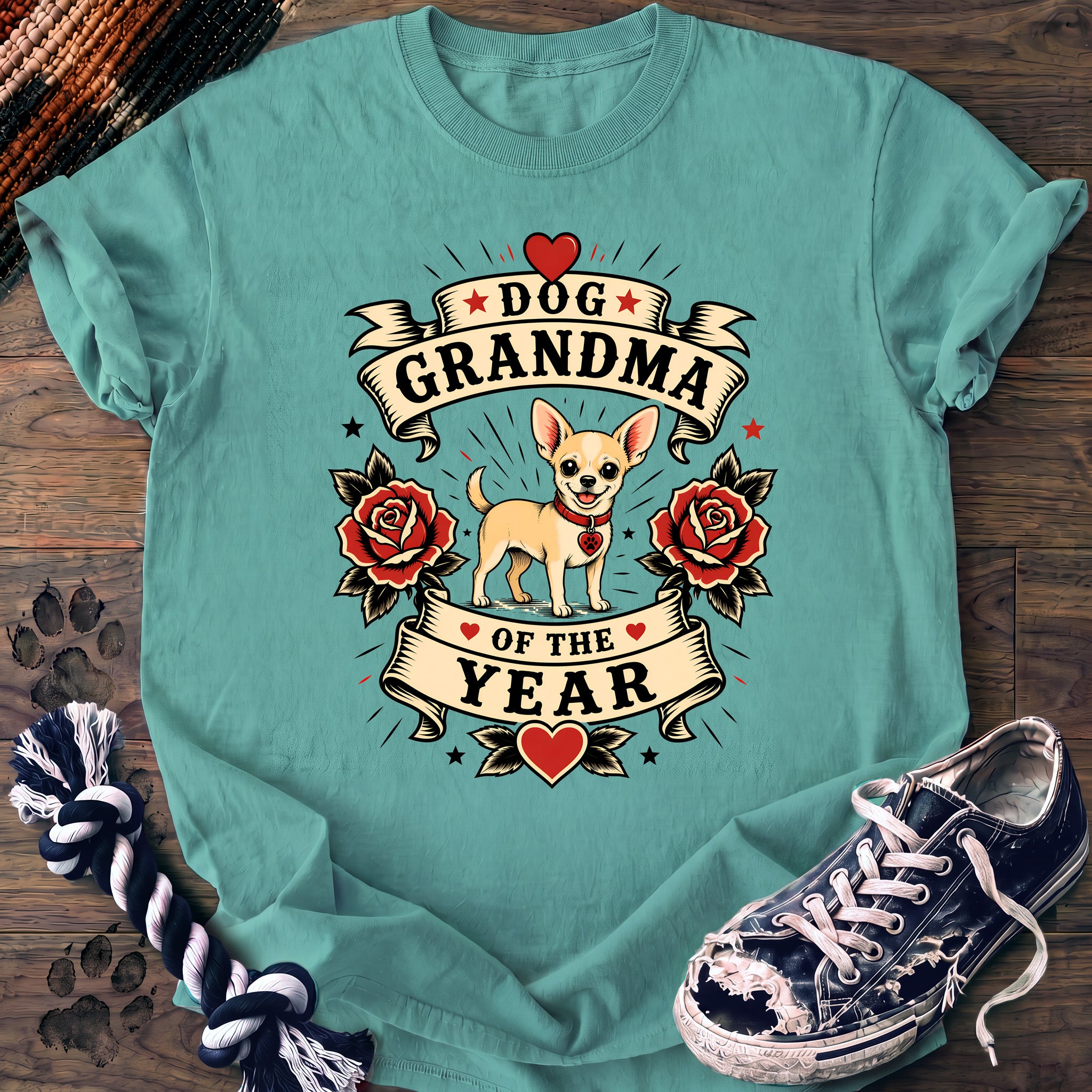 PAWSSION CLUB t-shirt in ChalkyMint color - SKU PC-0315