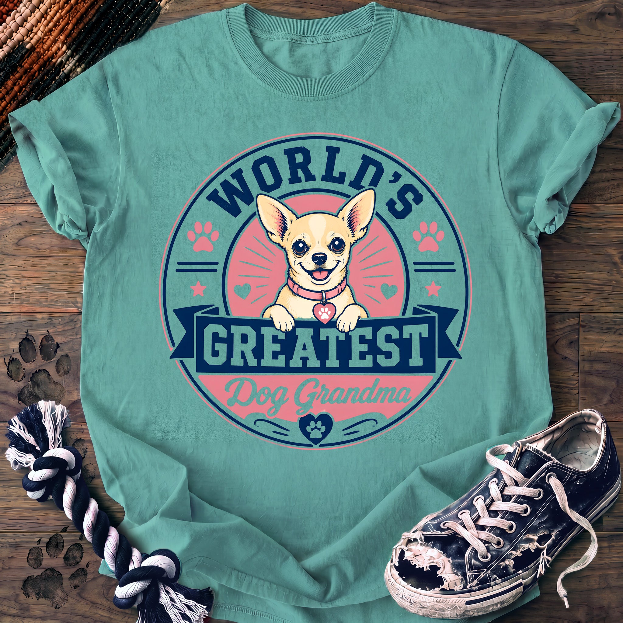 PAWSSION CLUB t-shirt in ChalkyMint color - SKU PC-0319