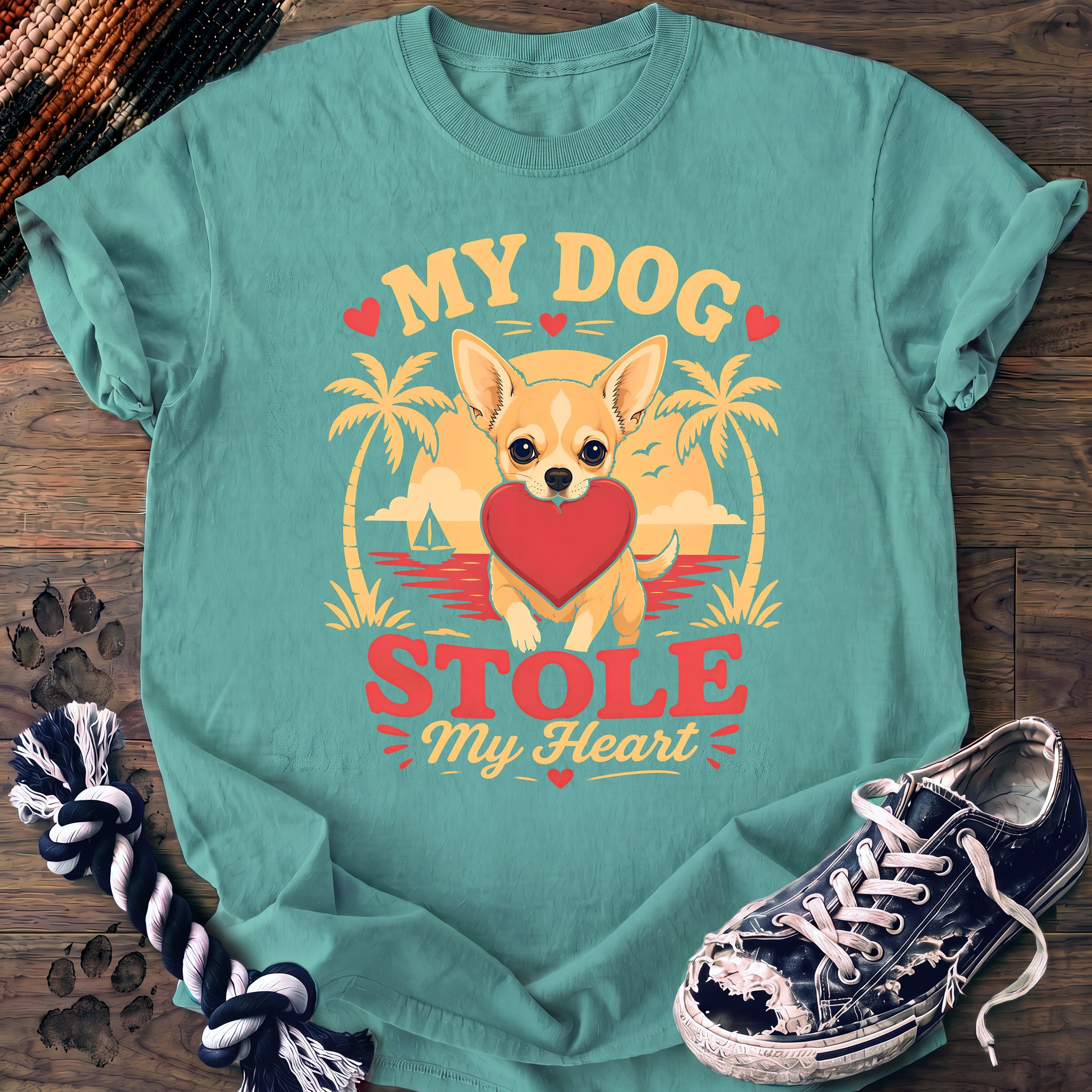 PAWSSION CLUB t-shirt in ChalkyMint color - SKU PC-0321