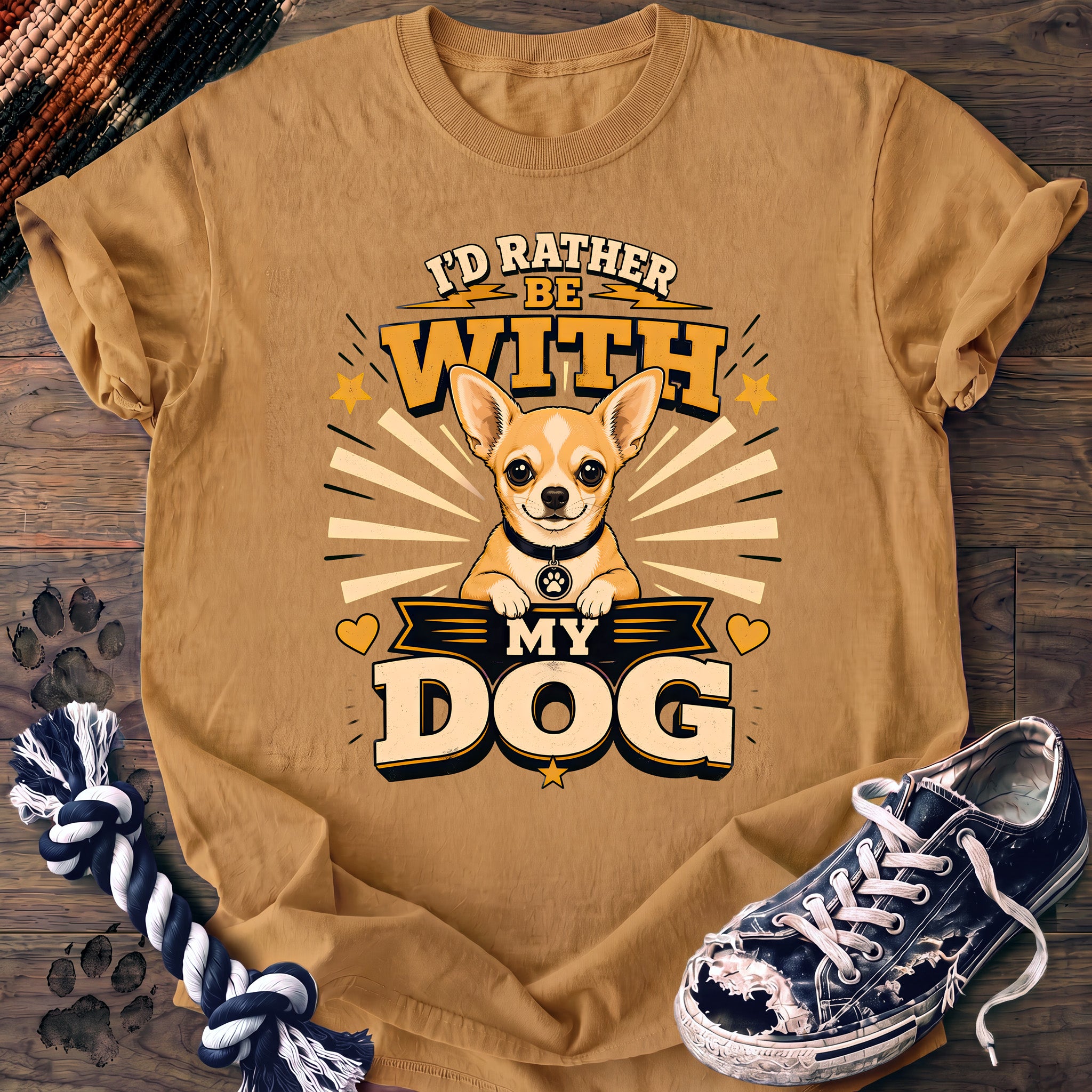 PAWSSION CLUB t-shirt in Mustard color - SKU PC-0322