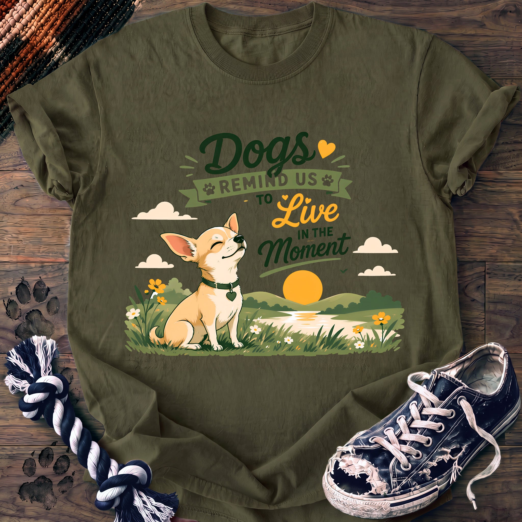 PAWSSION CLUB t-shirt in Moss color - SKU PC-0326