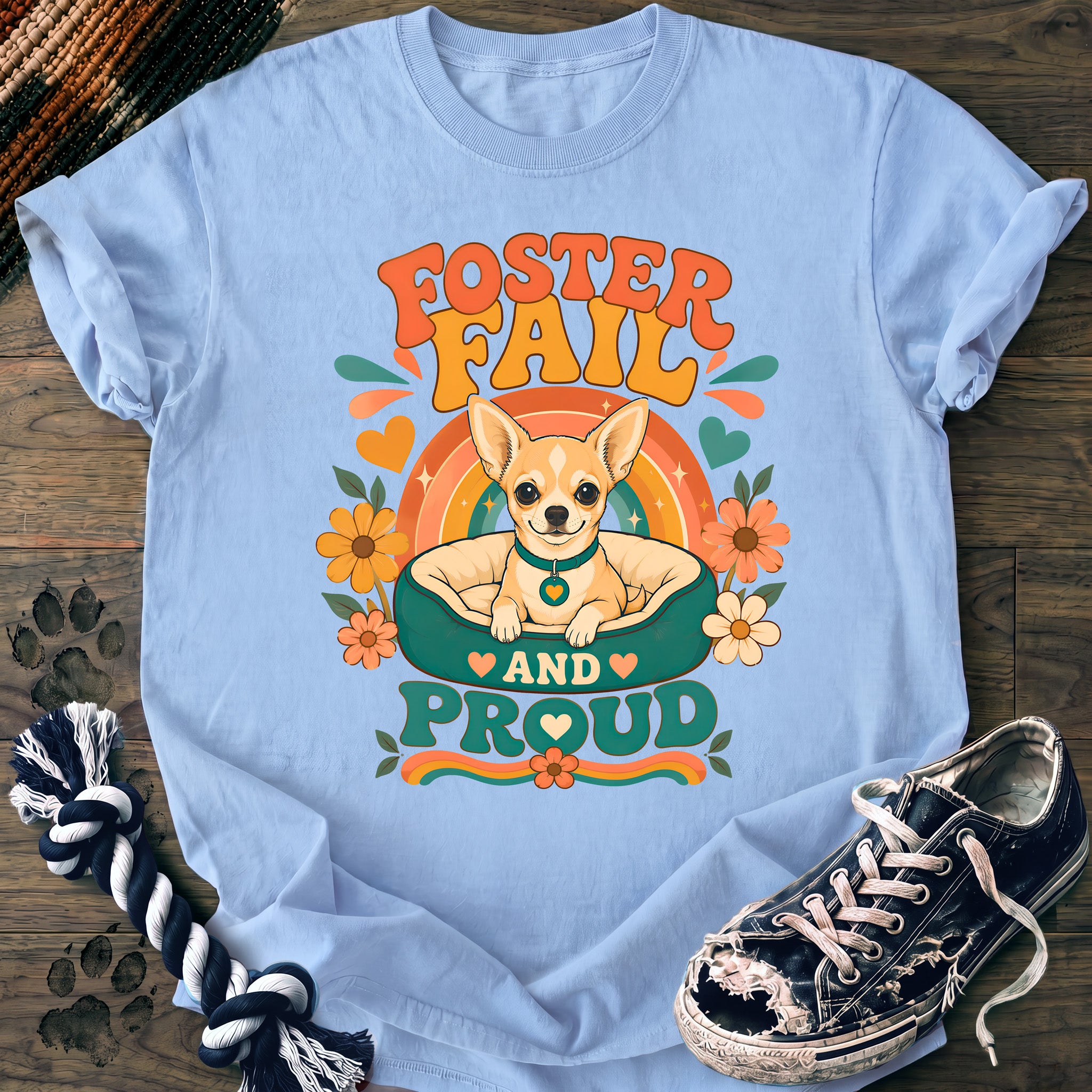 PAWSSION CLUB t-shirt in Chambray color - SKU PC-0328