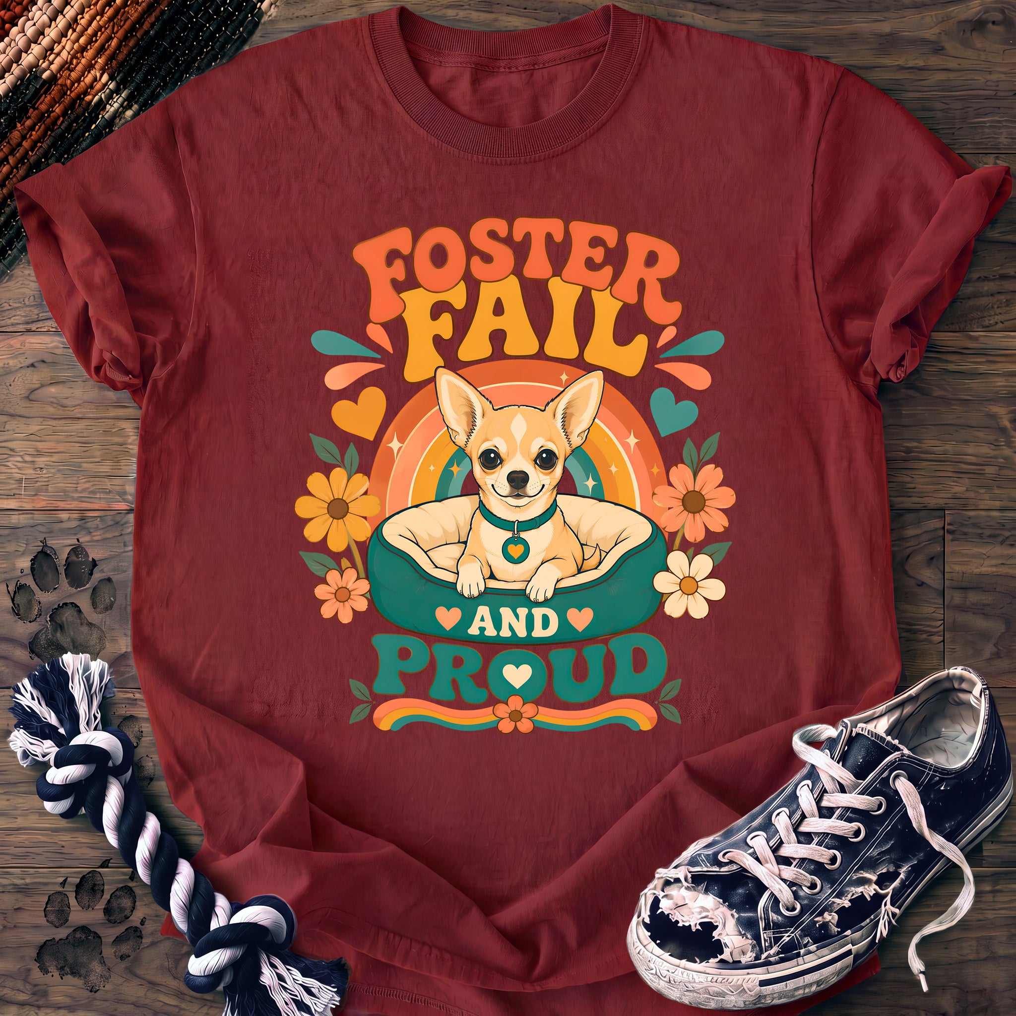 PAWSSION CLUB t-shirt in Chili color - SKU PC-0328