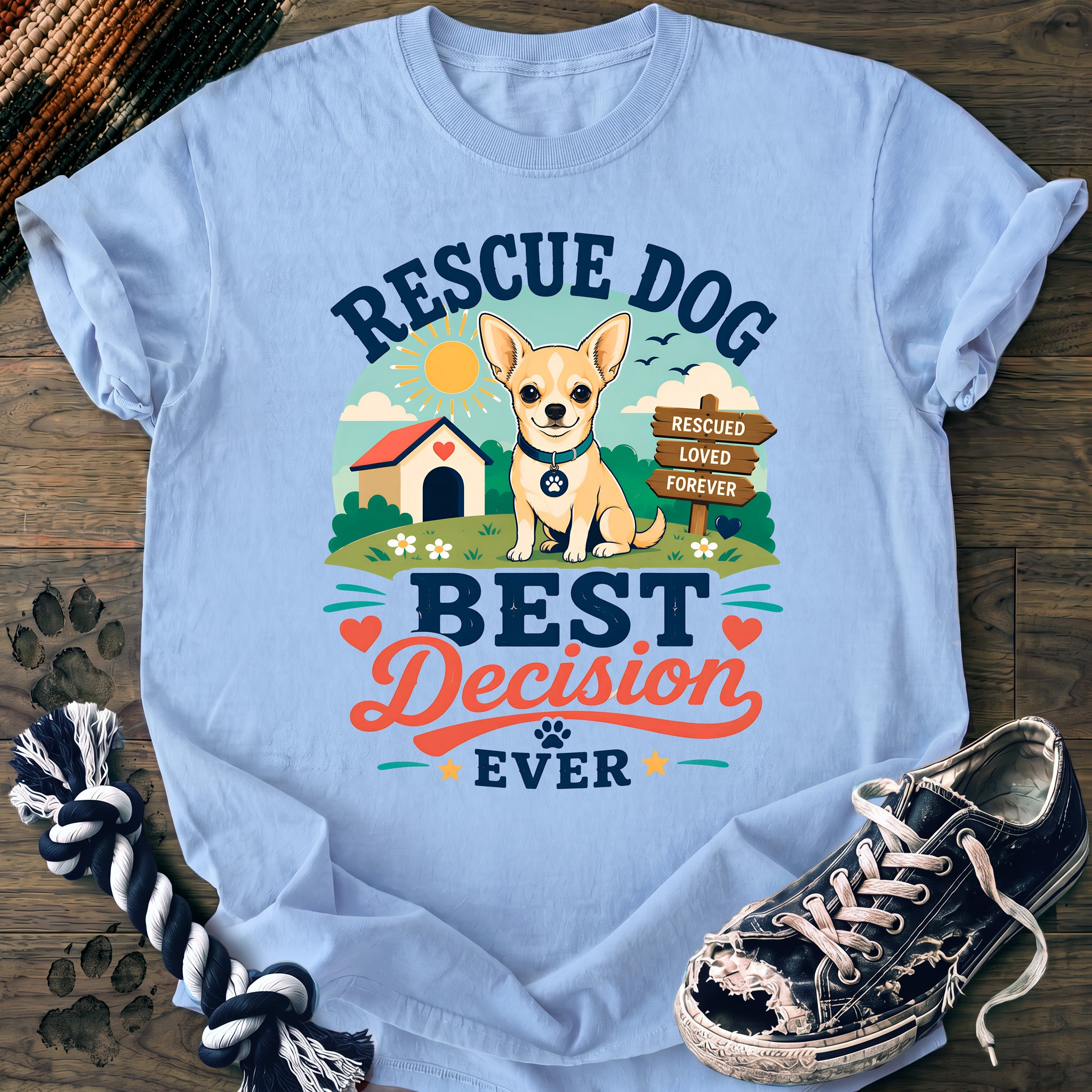 PAWSSION CLUB t-shirt in Chambray color - SKU PC-0329