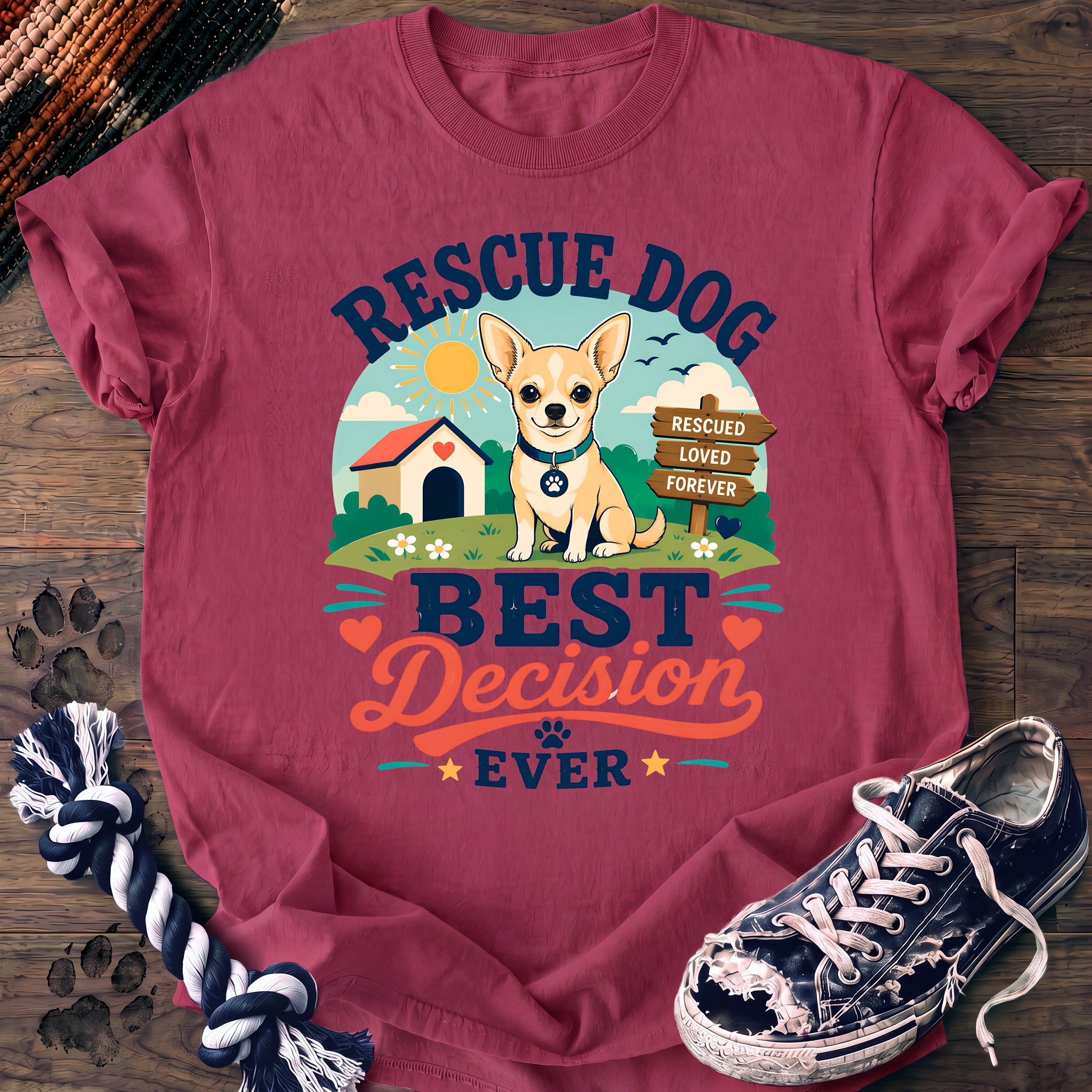 PAWSSION CLUB t-shirt in Crunchberry color - SKU PC-0329