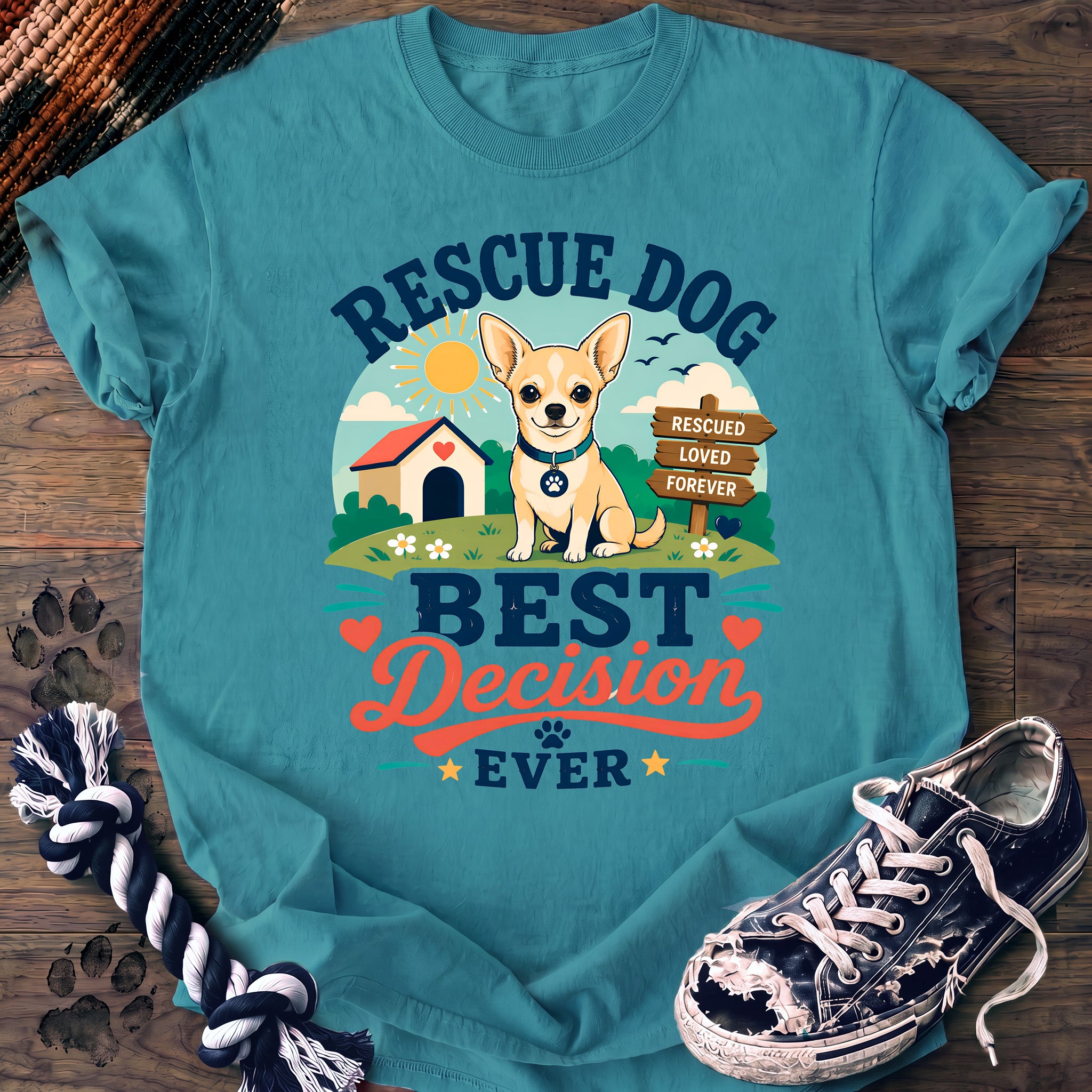 PAWSSION CLUB t-shirt in LagoonBlue color - SKU PC-0329