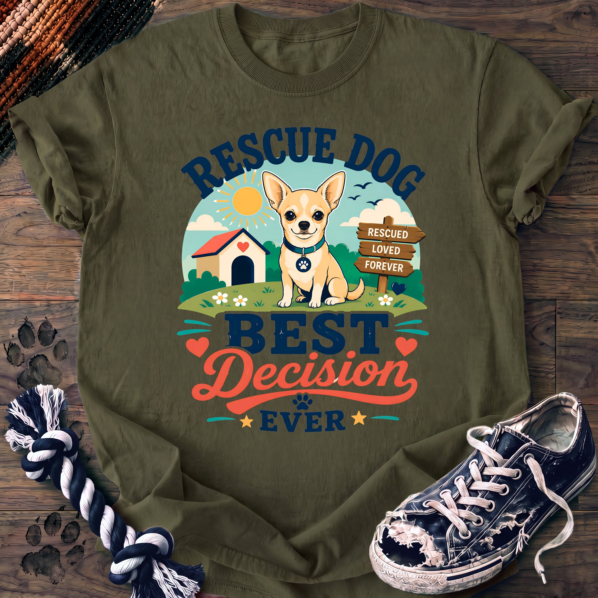 PAWSSION CLUB t-shirt in Moss color - SKU PC-0329