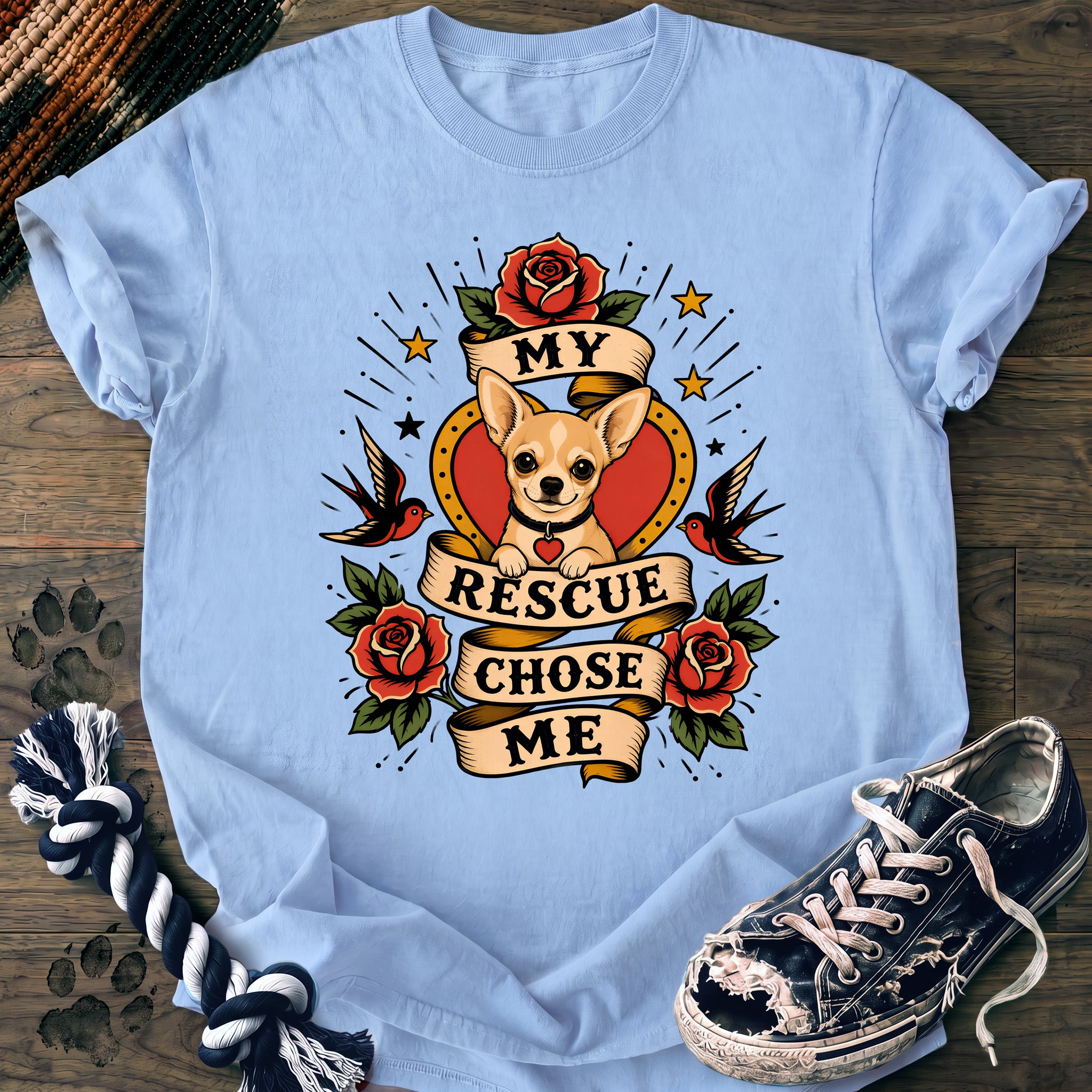 PAWSSION CLUB t-shirt in Chambray color - SKU PC-0330