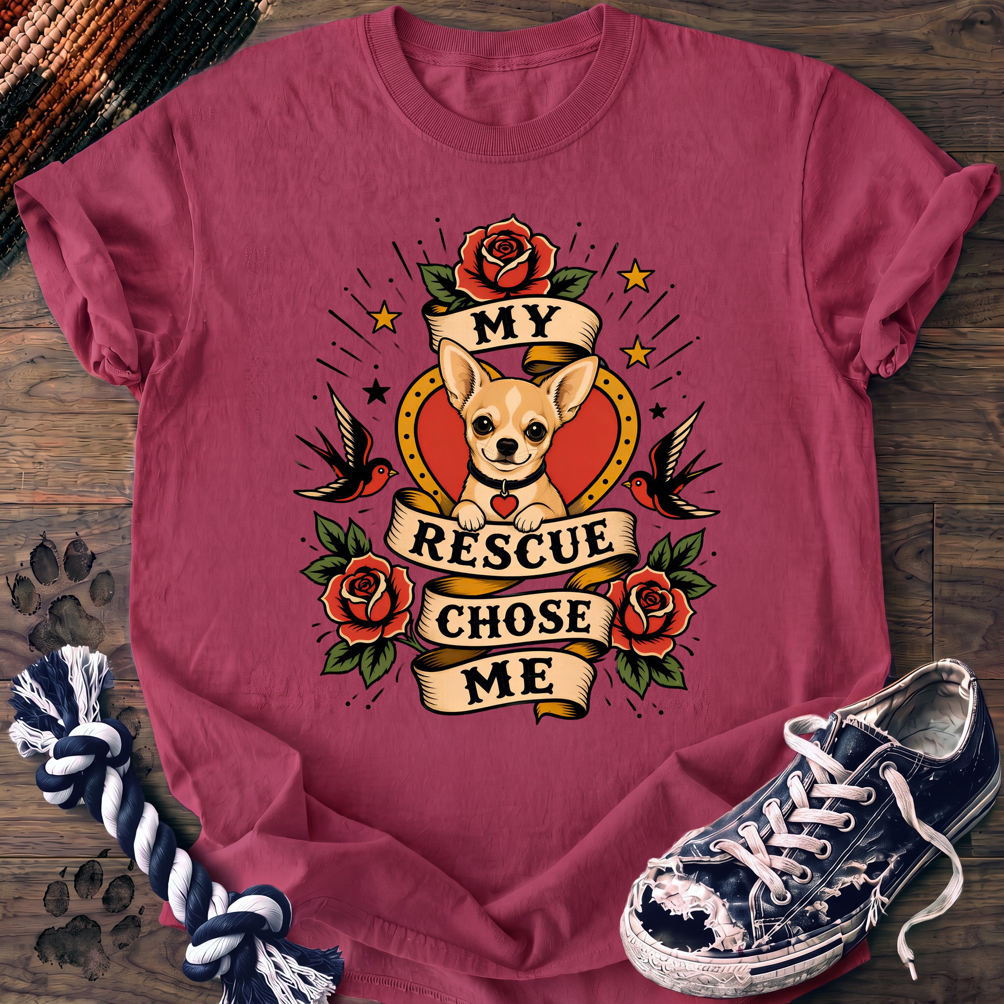 PAWSSION CLUB t-shirt in Crunchberry color - SKU PC-0330