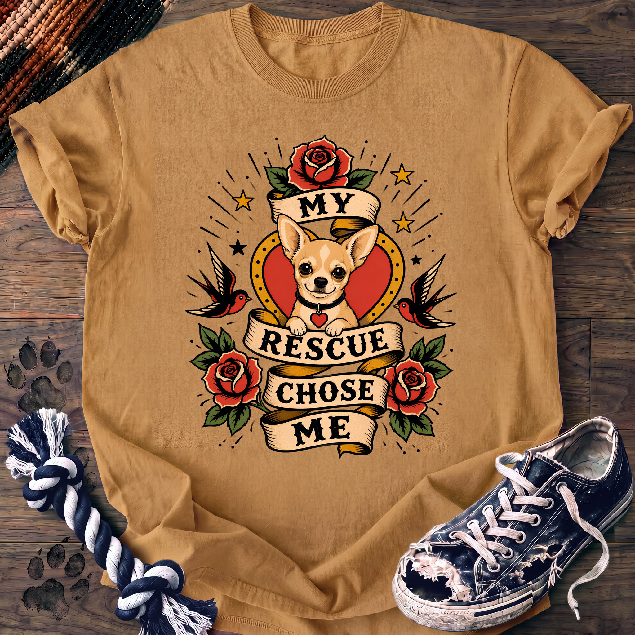 PAWSSION CLUB t-shirt in Mustard color - SKU PC-0330