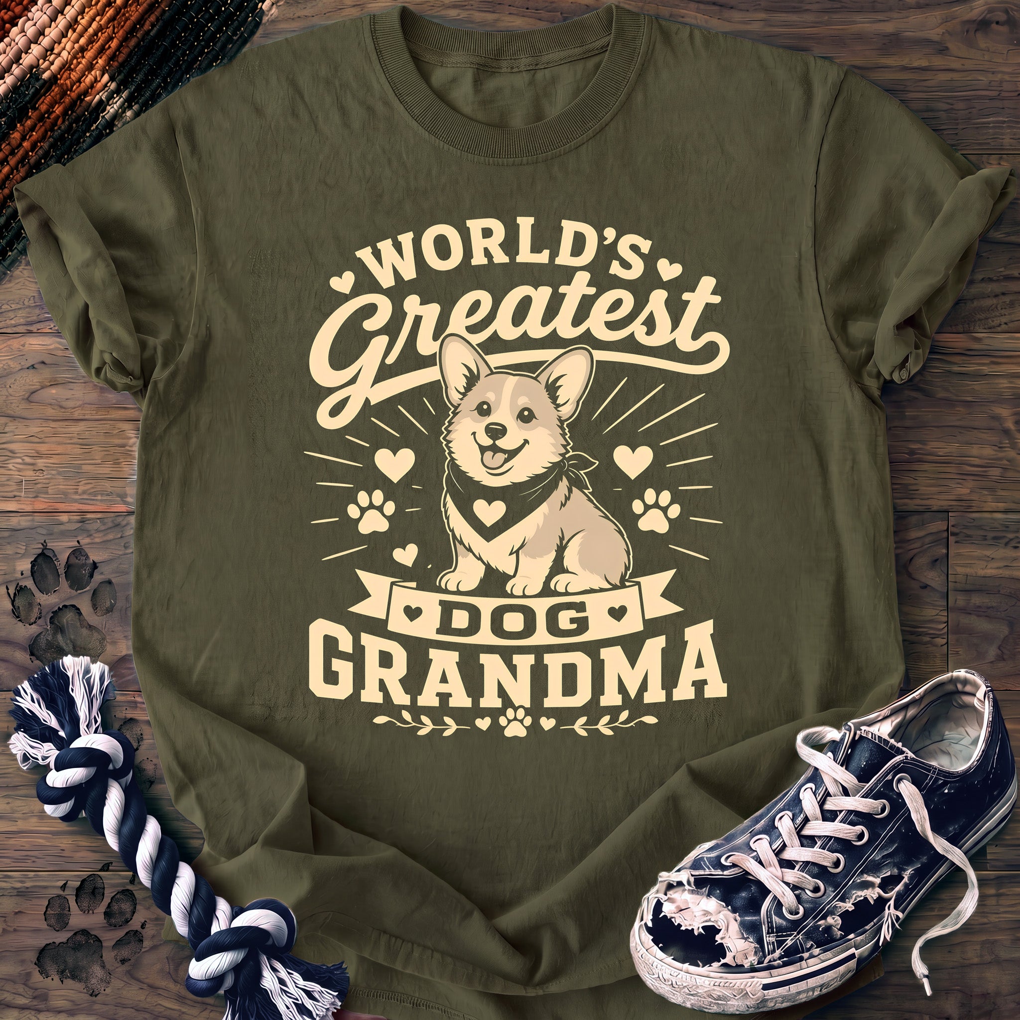 PAWSSION CLUB t-shirt in Moss color - SKU PC-0339