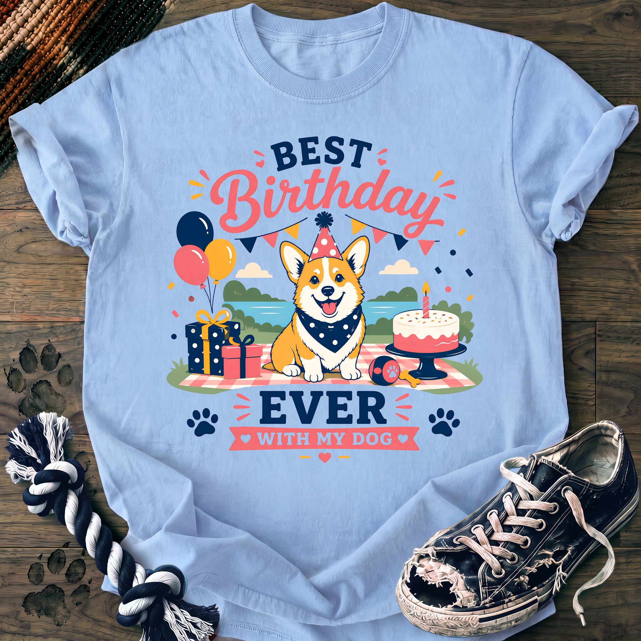 PAWSSION CLUB t-shirt in Chambray color - SKU PC-0342