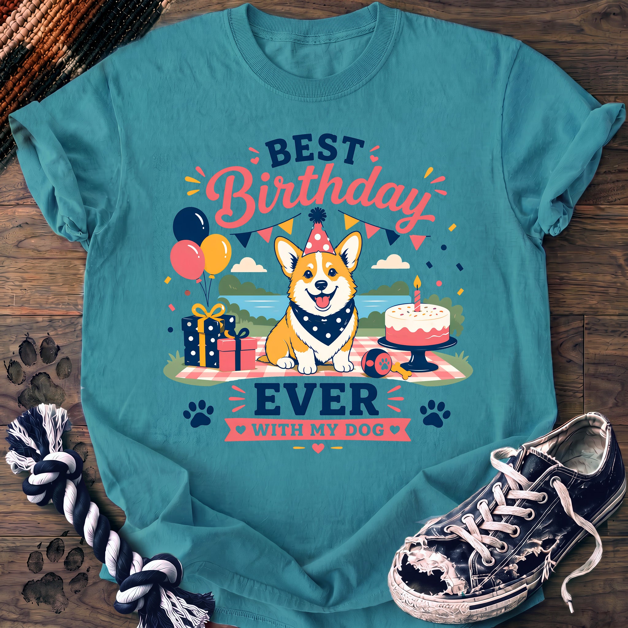 PAWSSION CLUB t-shirt in LagoonBlue color - SKU PC-0342