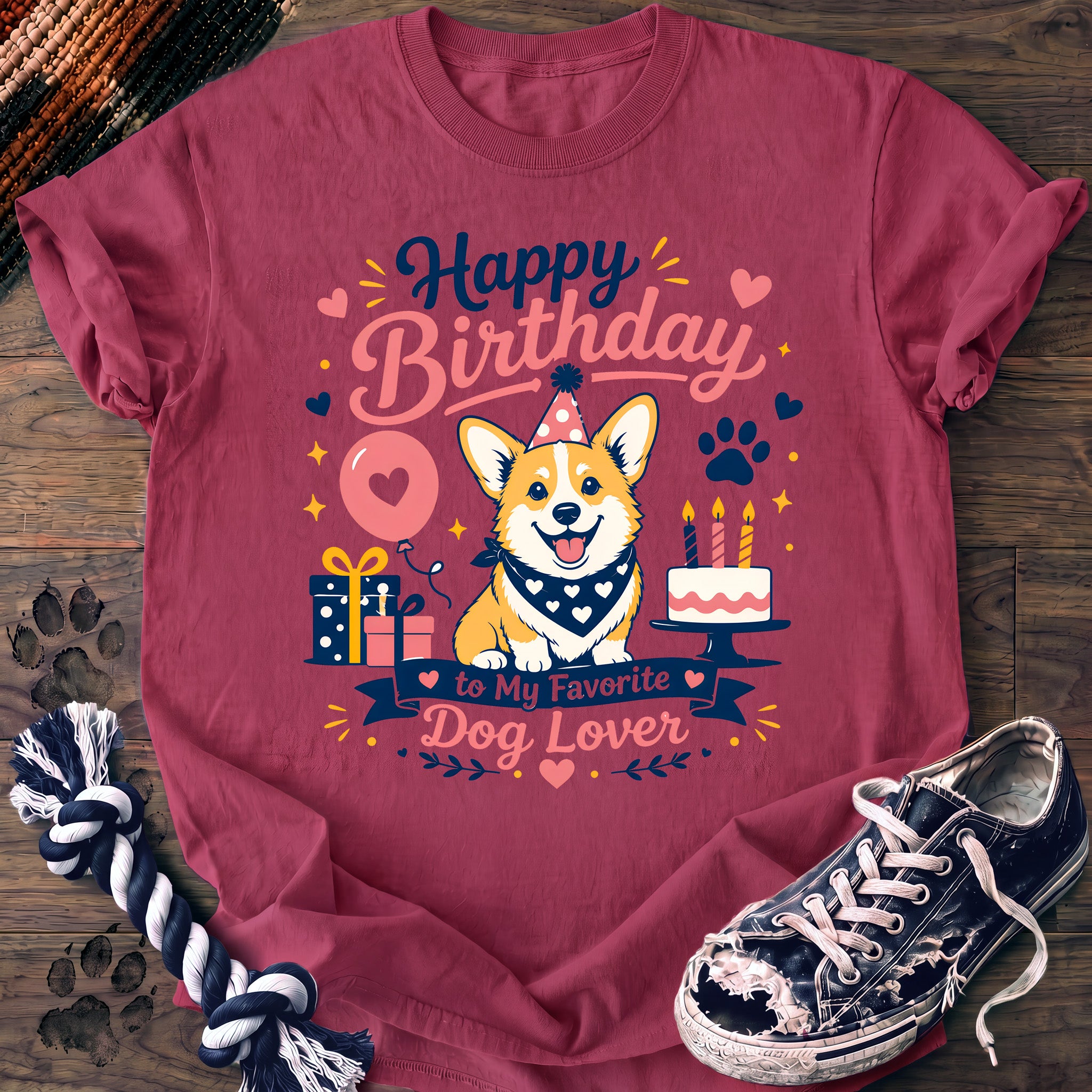 PAWSSION CLUB t-shirt in Crunchberry color - SKU PC-0343