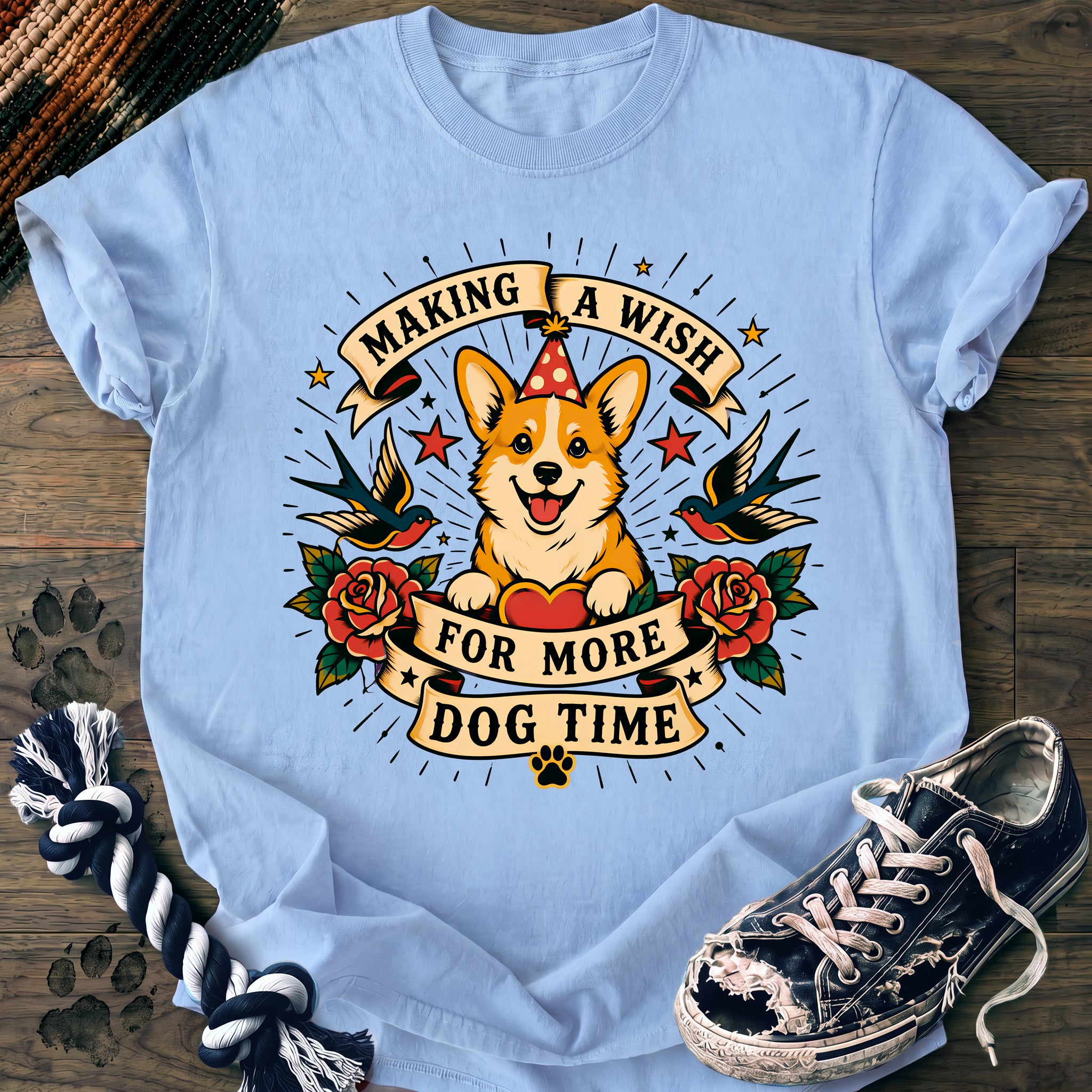 PAWSSION CLUB t-shirt in Chambray color - SKU PC-0344