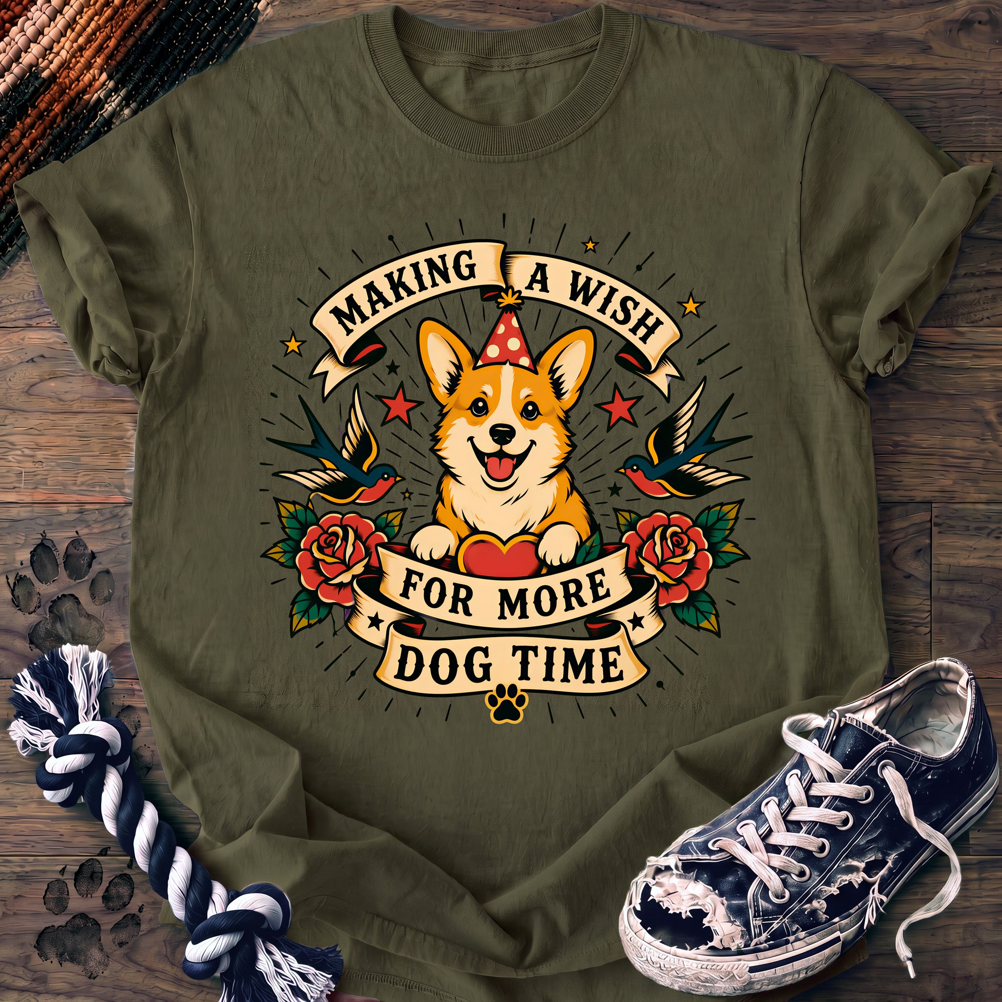 PAWSSION CLUB t-shirt in Moss color - SKU PC-0344