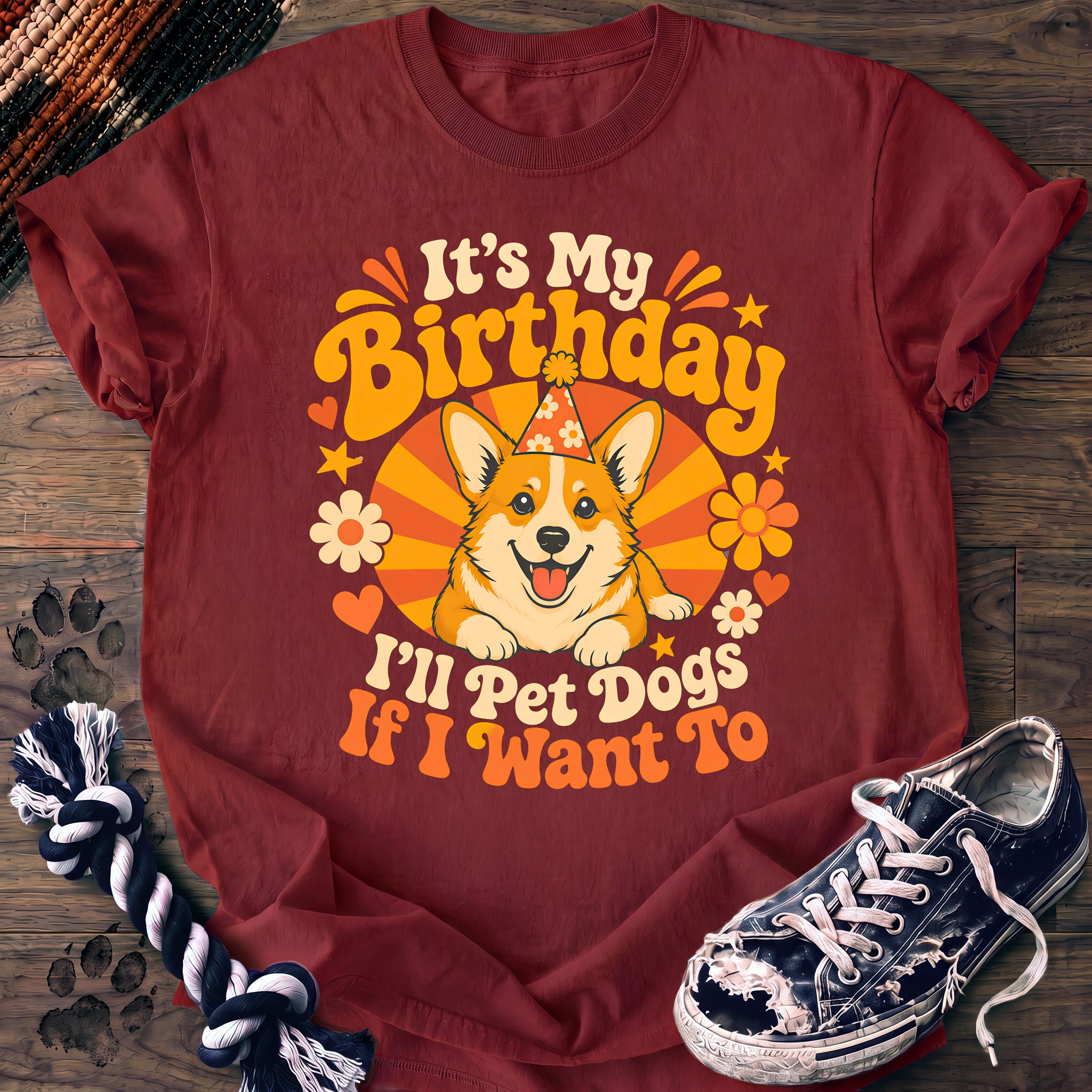 PAWSSION CLUB t-shirt in Chili color - SKU PC-0345