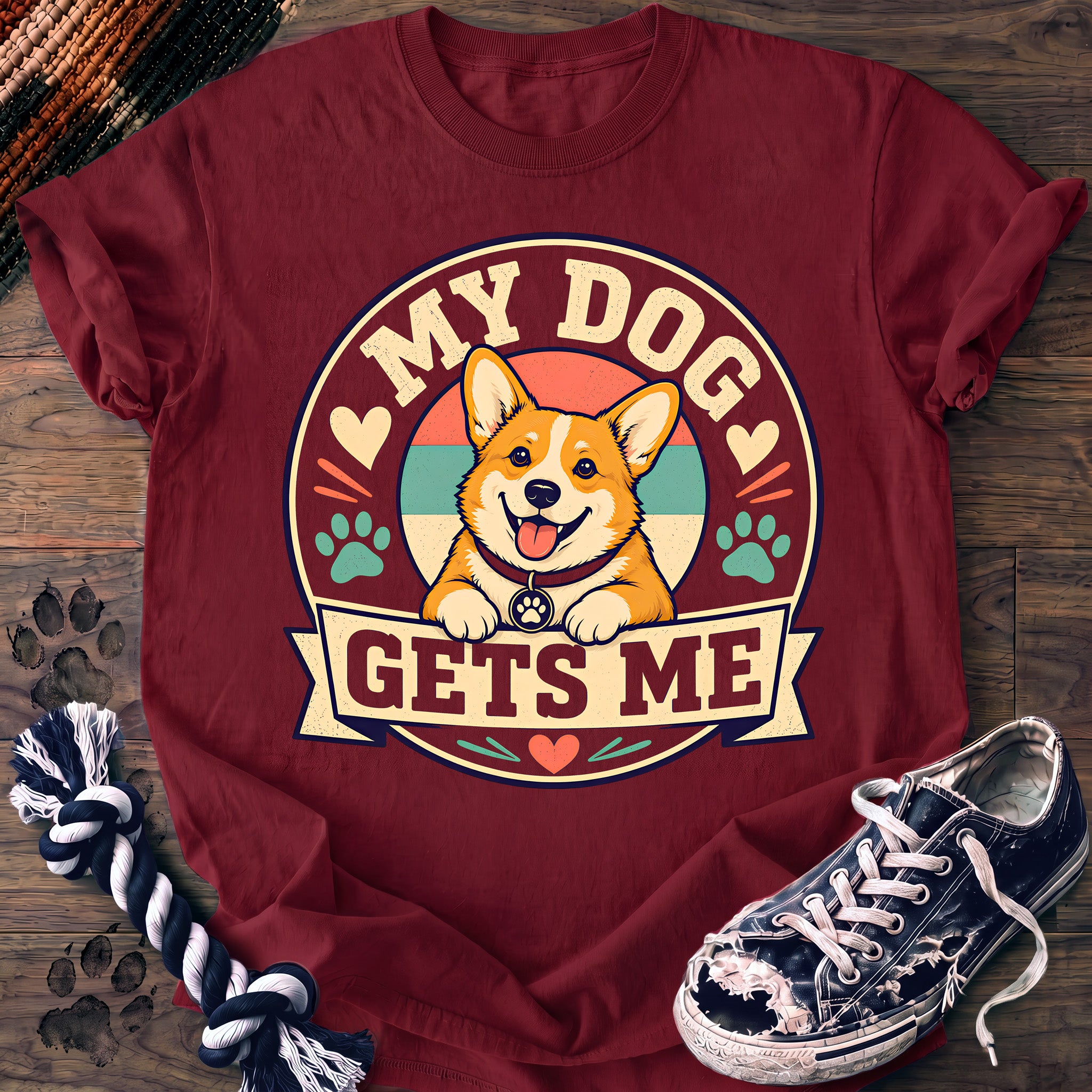 PAWSSION CLUB t-shirt in Crimson color - SKU PC-0354