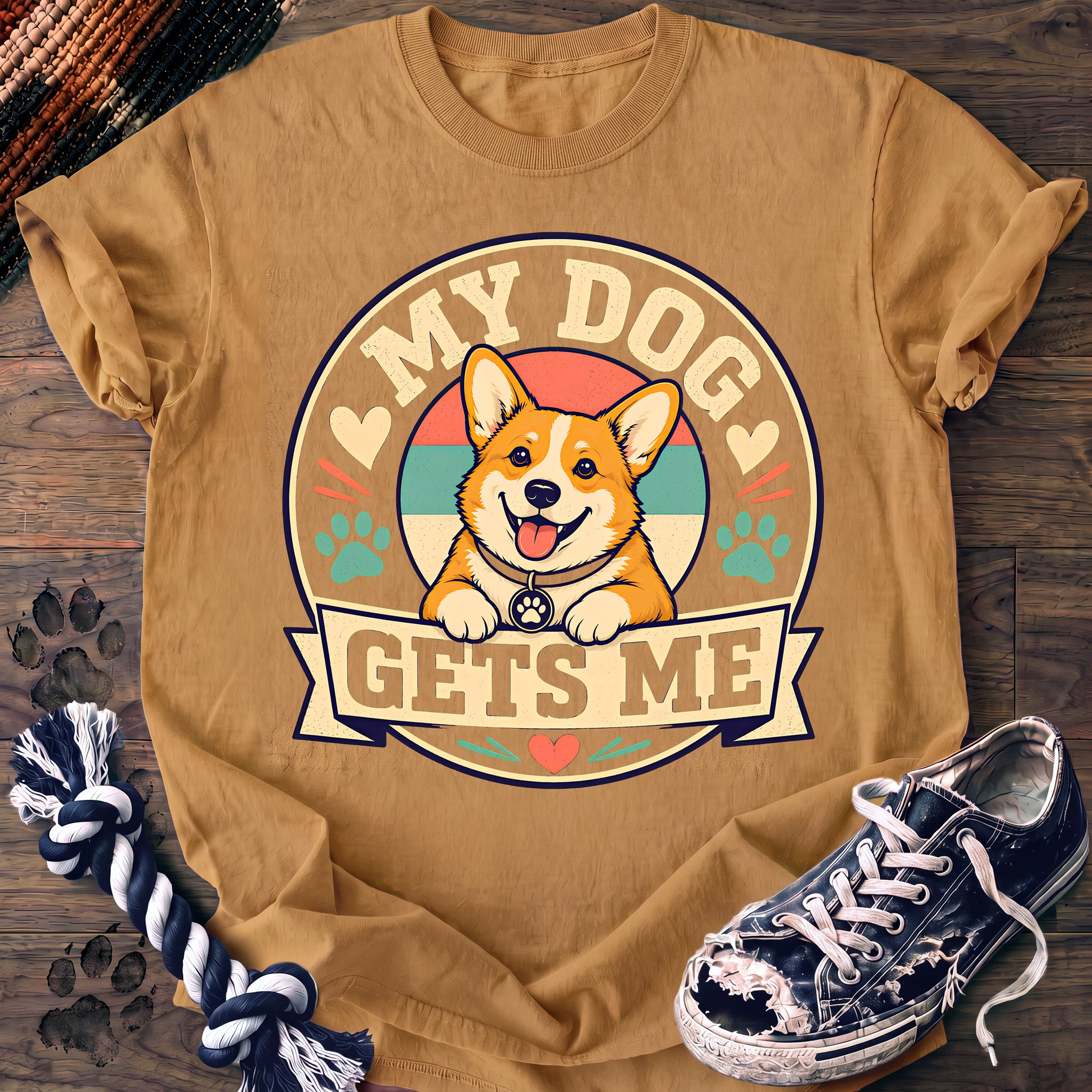 PAWSSION CLUB t-shirt in Mustard color - SKU PC-0354