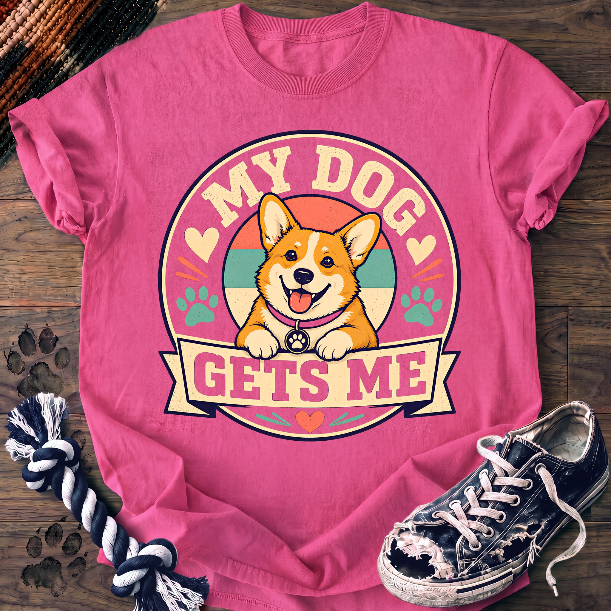 PAWSSION CLUB t-shirt in NeonPink color - SKU PC-0354