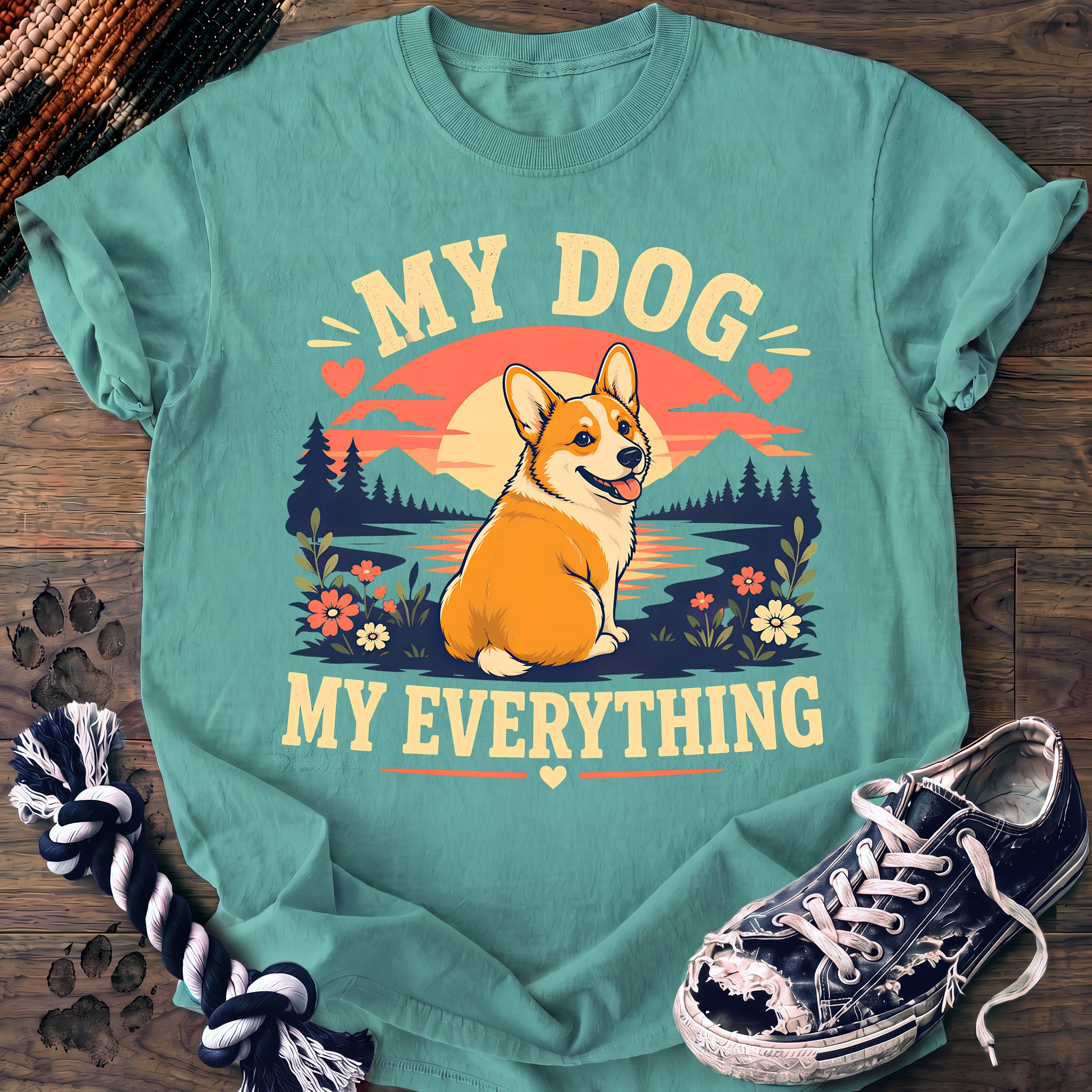 PAWSSION CLUB t-shirt in ChalkyMint color - SKU PC-0355